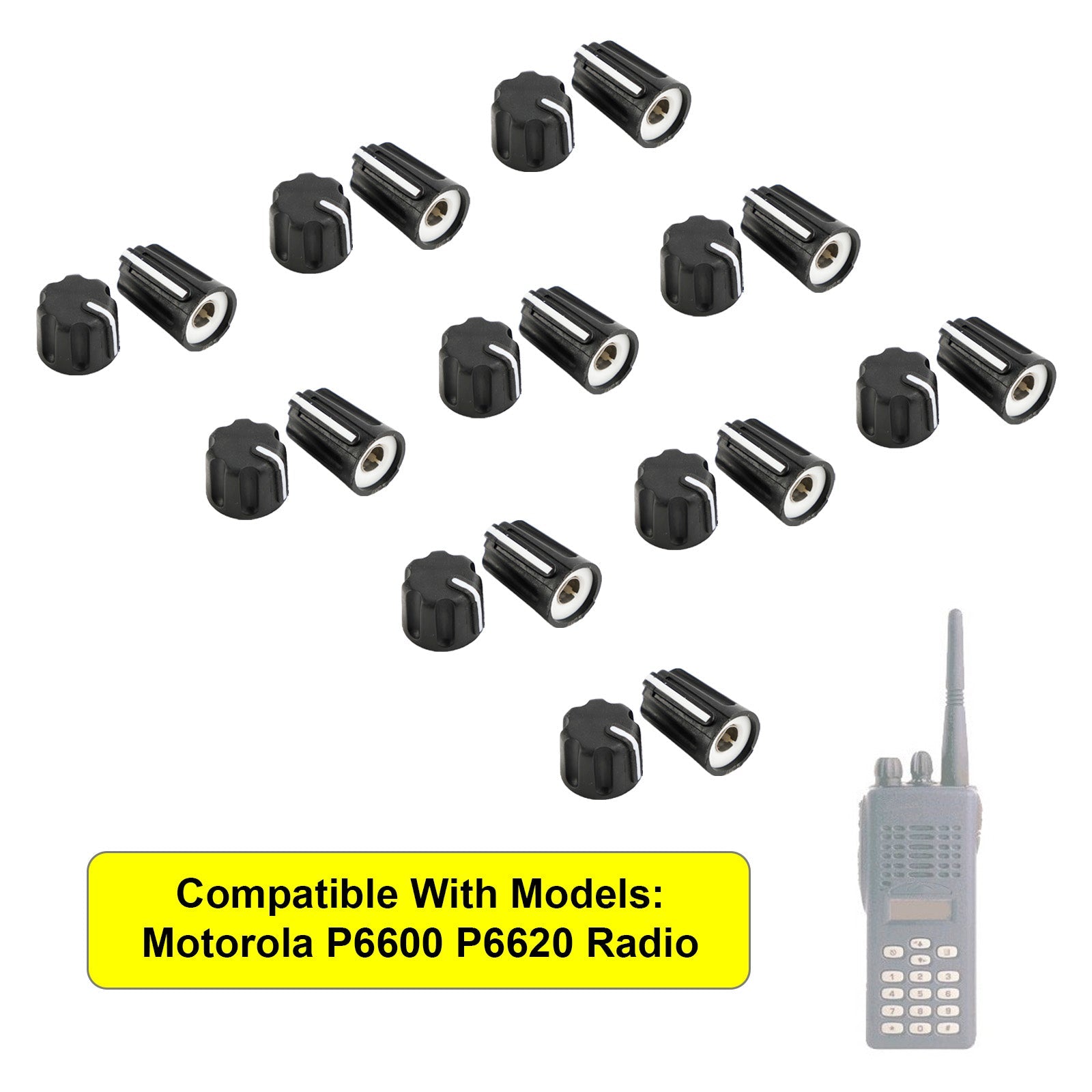 10Set volumeregeling en kanaalkeuzeknopdop voor Motorola P6600 P6620 radio