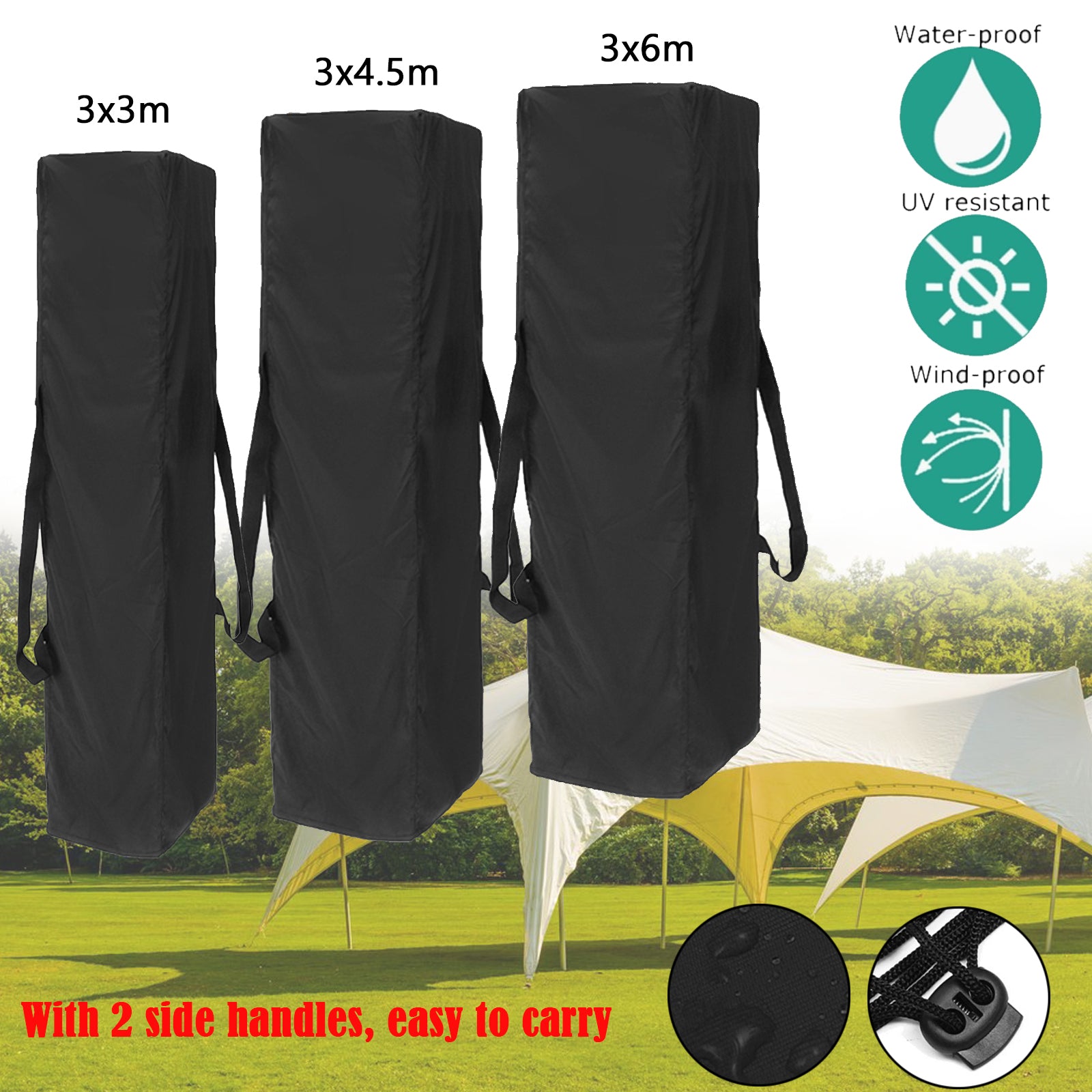 Waterproof Gazebo Marquee Carry Bag Garden Polyester 3 Sizes With 2 Side Handles