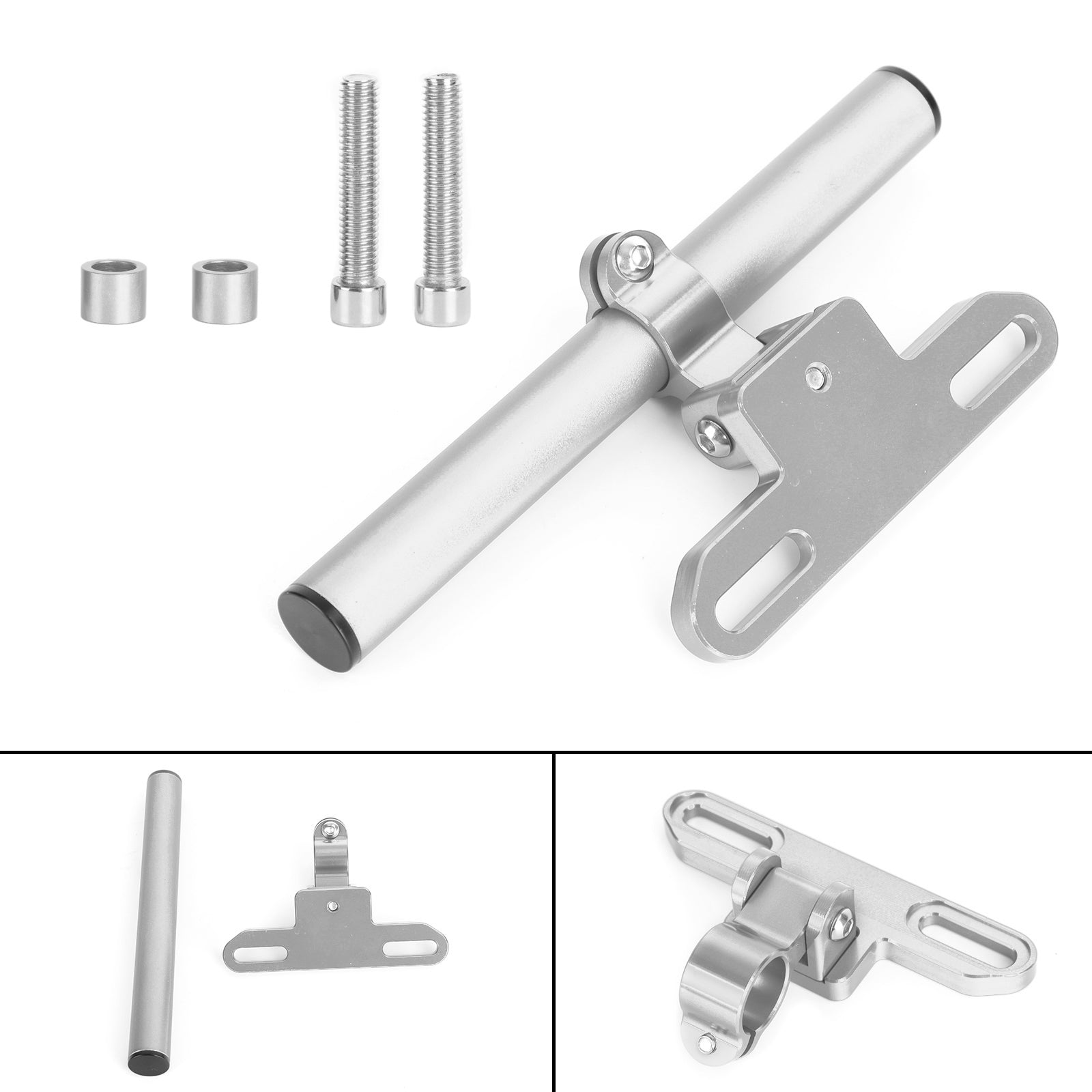 Phone Navigation Bracket Gps Extension Bracket 22Mm For Motocycle Motorbike Silver Generic