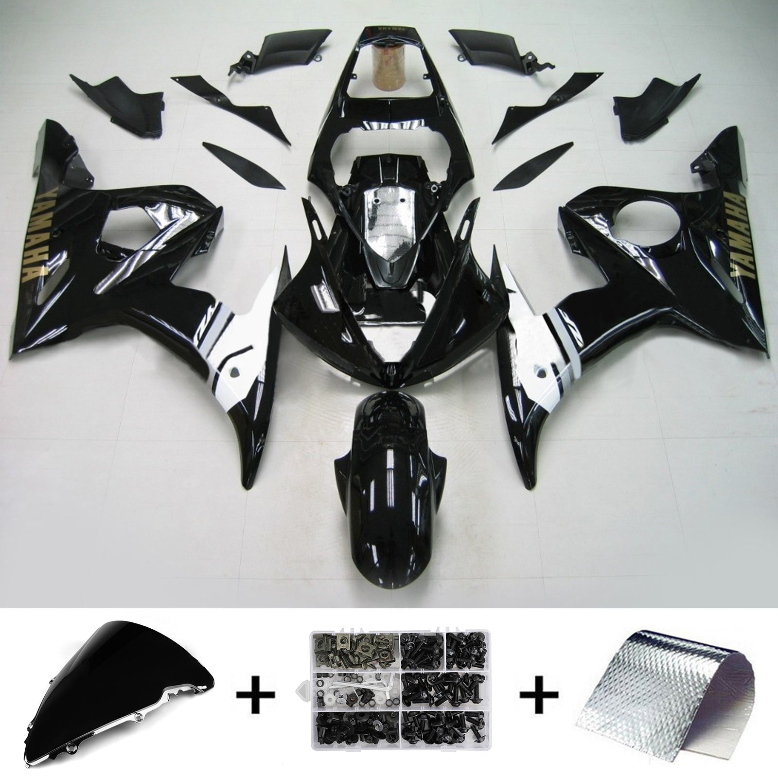 2003-2004 Yamaha YZF 600 R6/R6S Injection Fairing Kit Karosseri Plast ABS #154