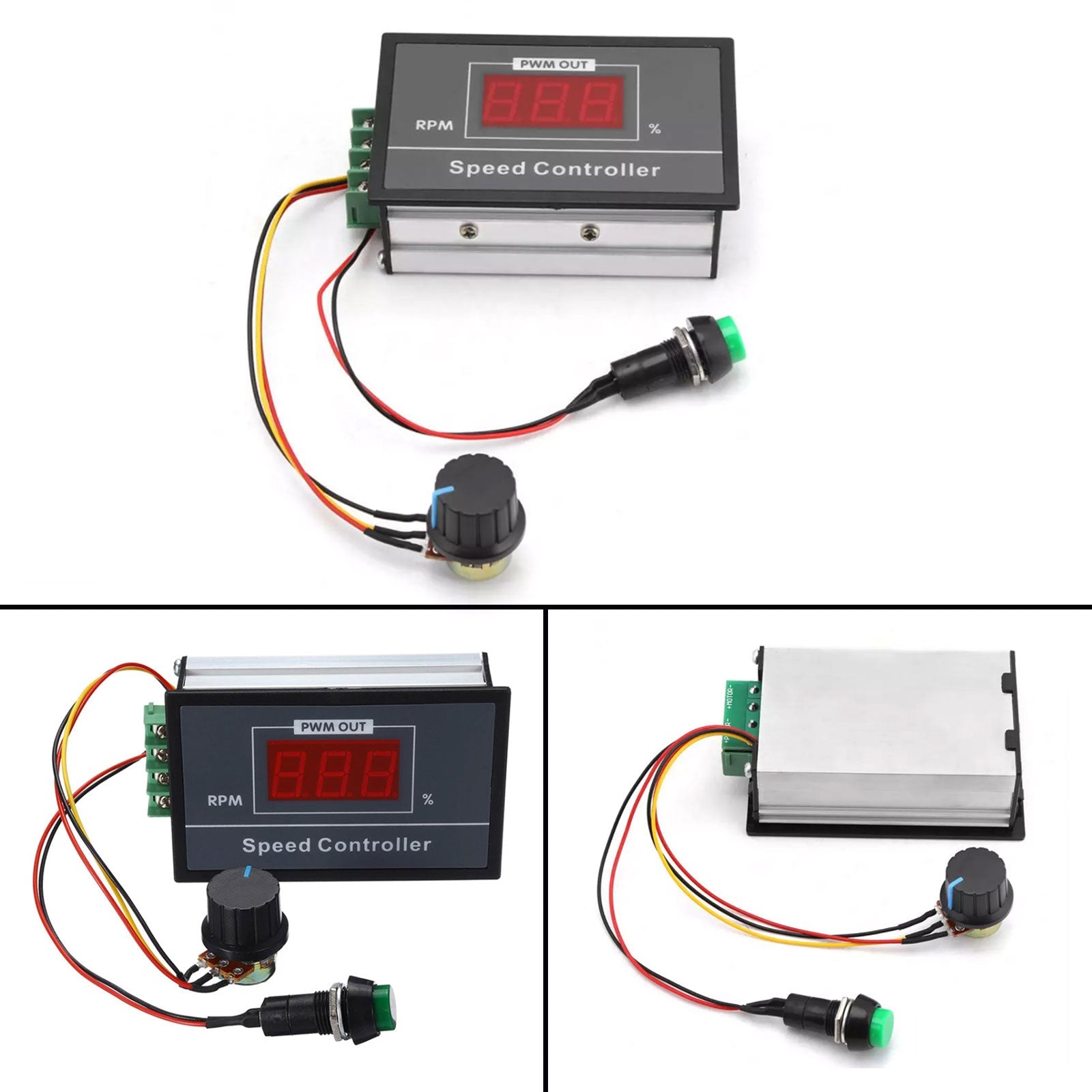 Contrôleur de vitesse de moteur PWM DC, DC6-60V 12V 24V 36V 48V 30A, interrupteur de démarrage et d'arrêt