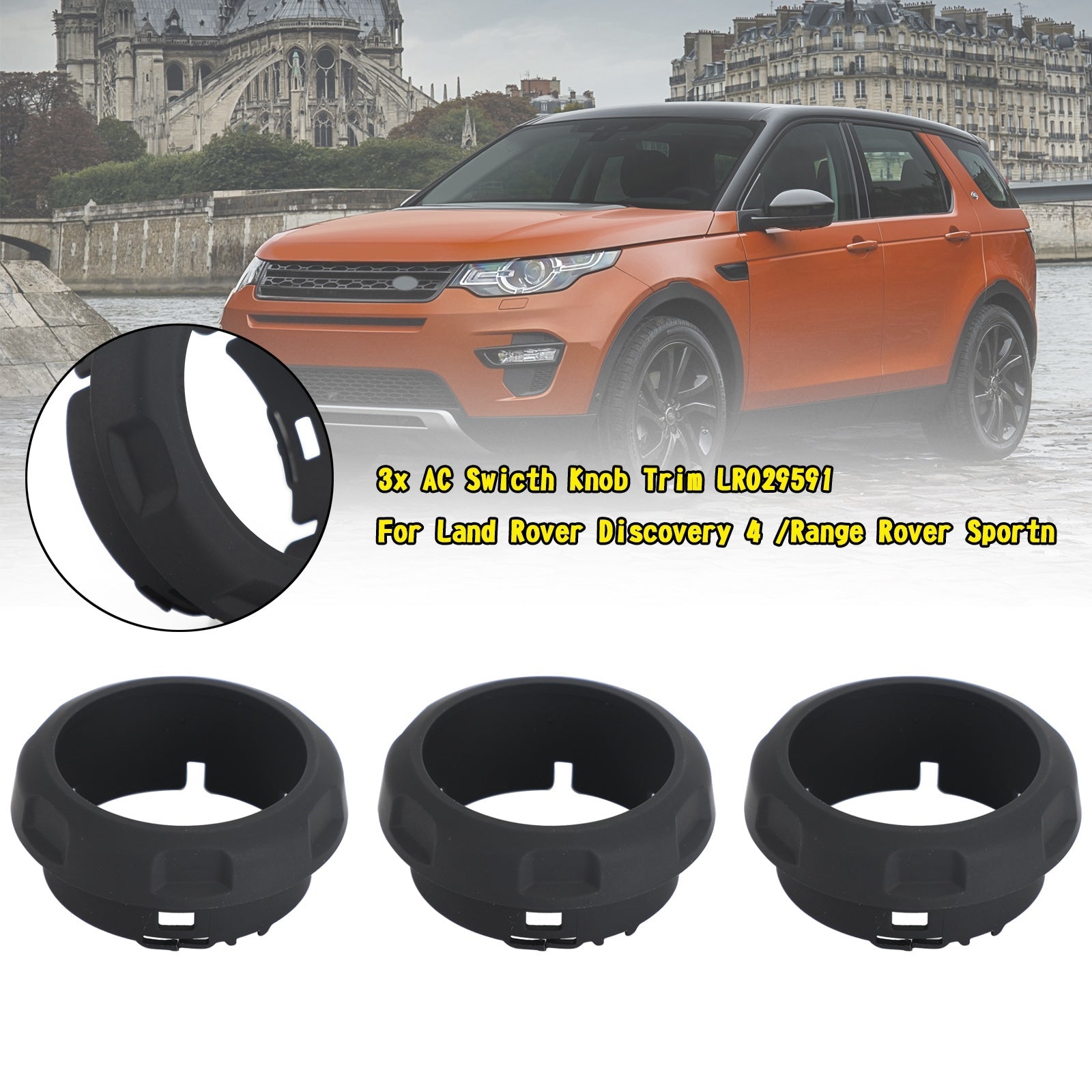 3x AC Swicth Knob Trim LR029591 For Land Rover Discovery 4 /Range Rover Sport Generic