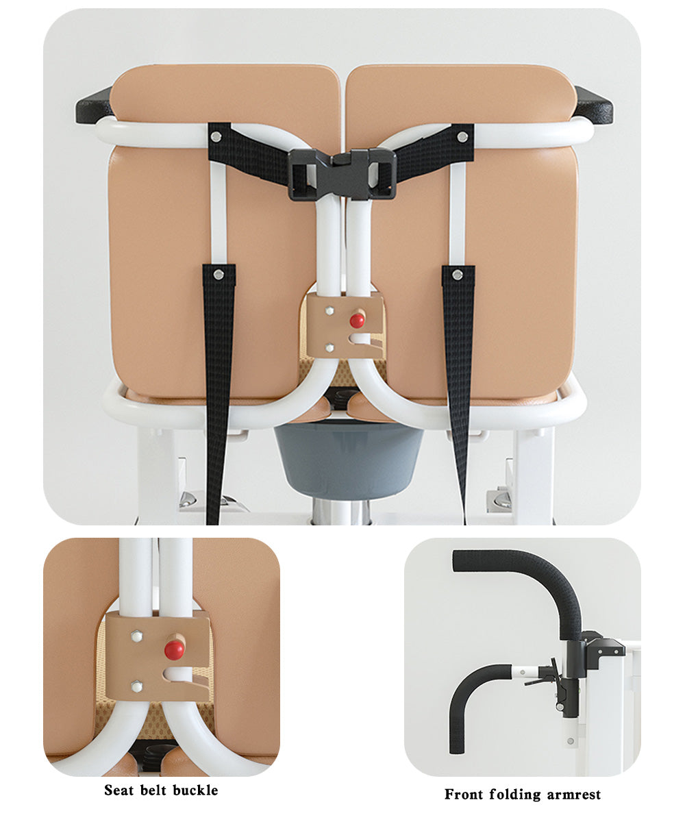 Fauteuil roulant handicapé d'ascenseur de transfert hydraulique de chaise de patient âgé avec le siège et la table divisés à 180 °