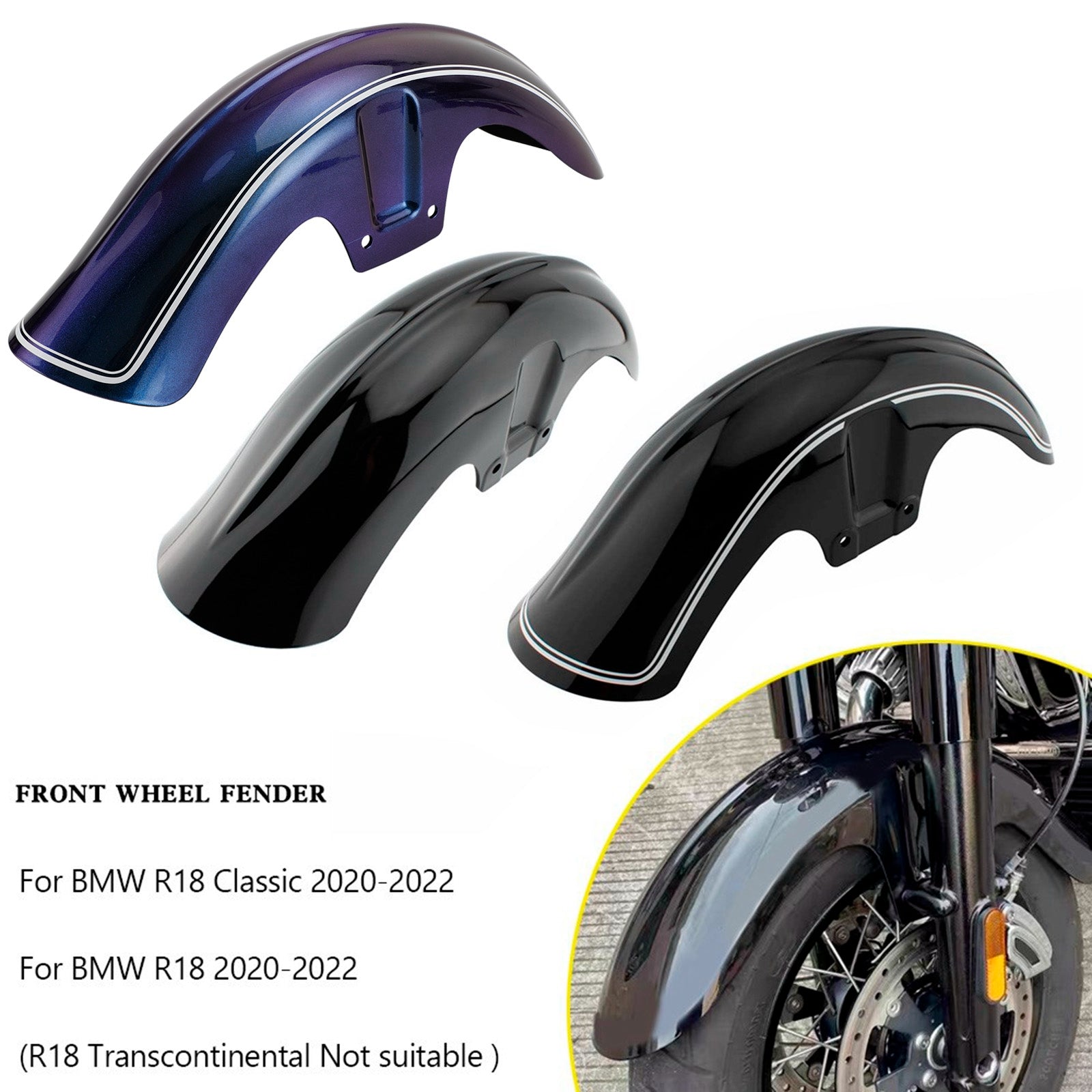 Front Wheel Fender Mudguard Splash Guard For BMW R18 Classic R 18 2020-2022