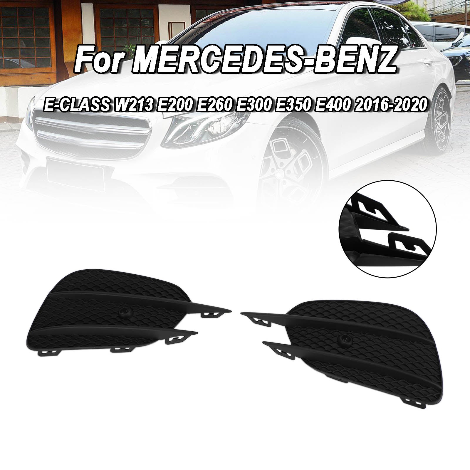 MERCEDES E-KlasseW213 2 stuks bumperrooster mistlampen grill rooster sierlijst afdekking