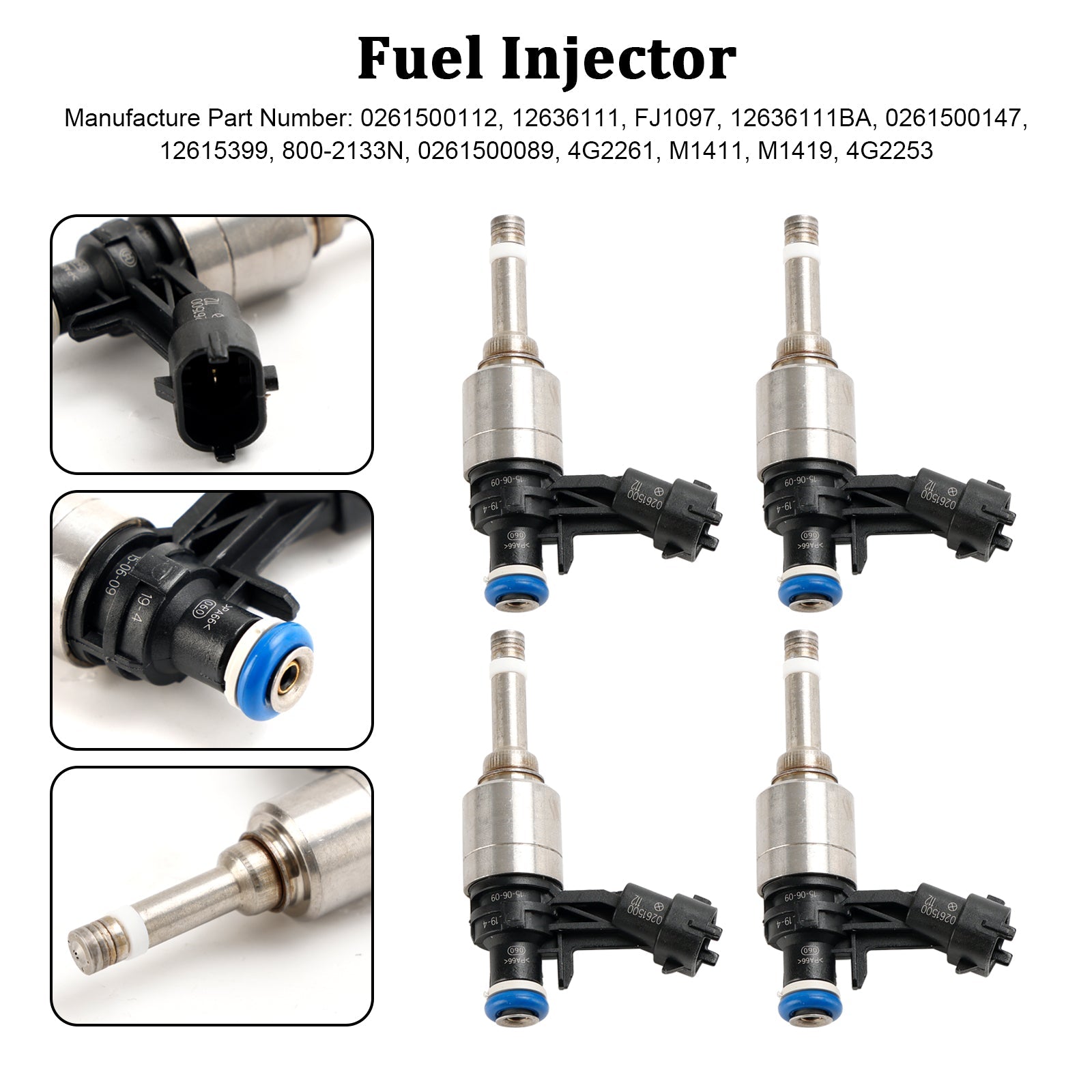 4 STKS Brandstofinjector 0261500112 Fit Vauxhall Fit Open Insignia Fit Chevy HHR 2.0