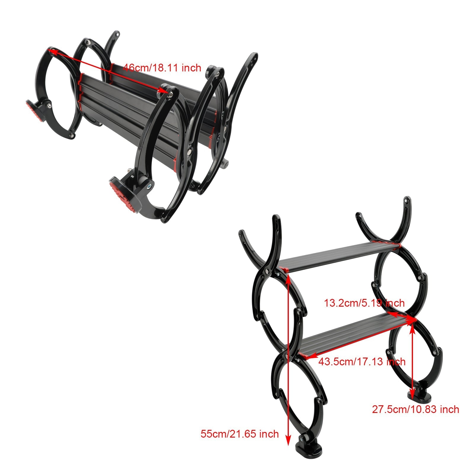 21,65 inch zolder elektrische laddertreden verlengd 2 secties 55 cm hoogte vervangen