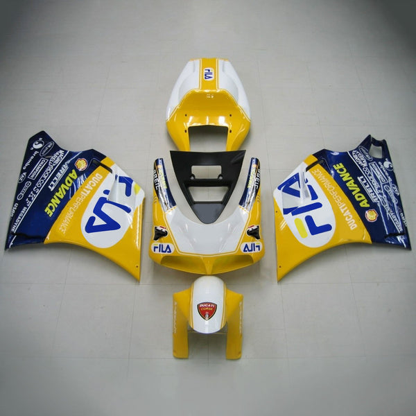 Amotopart Ducati 1996-2002 996/748 Kit de carénage jaune bleu
