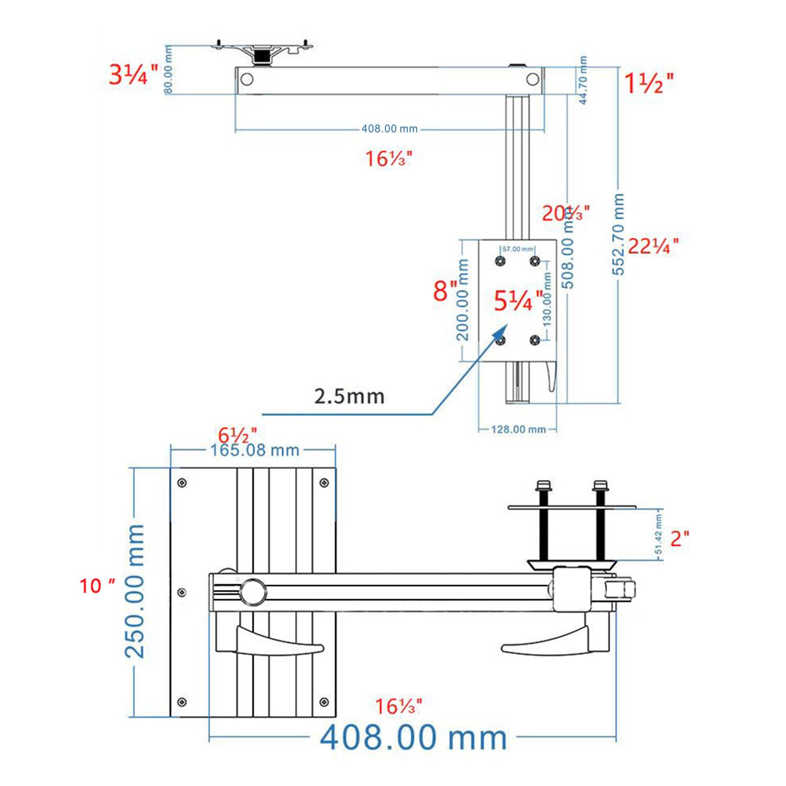 RV Table Leg Swivel 360-Degree Adjustable Swivel Table Leg for Marine, Campervans, and Motorhomes