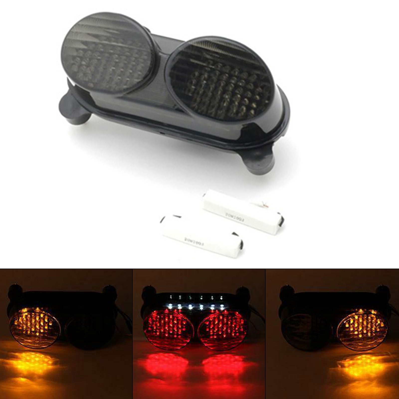 Kawasaki ZX6R ZX9R ZX900 ZZR600 Integrated LED TailLight Turn Signals Smoke Generic