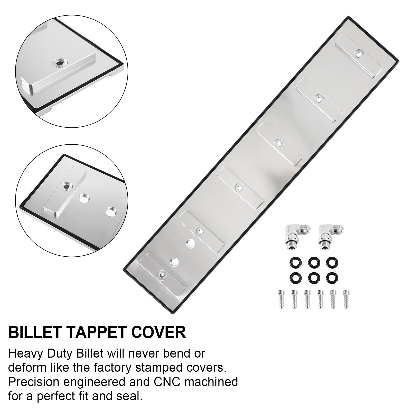 Billet Tappet Cover KIT 8902CRFP For Cummins 5.9L 12v 24v 1989 1990-1999 2000-2002 Generic