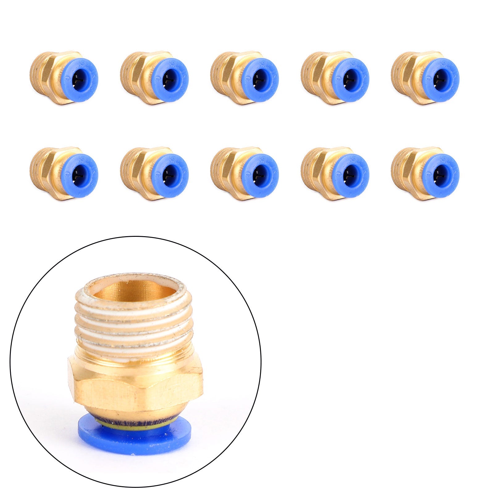 Male Straight Push In To Connect Air Fitting Tube OD 4/6mm x NPT 1/4 1/8"