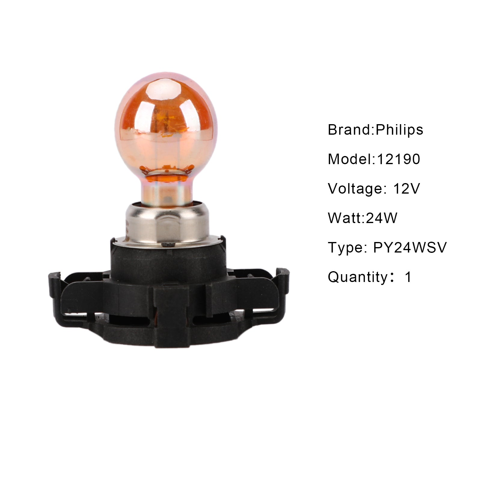 Voor Philips Standaard PY24W 12190SV 24W Amber Lamp Richtingaanwijzer Daglicht Generiek