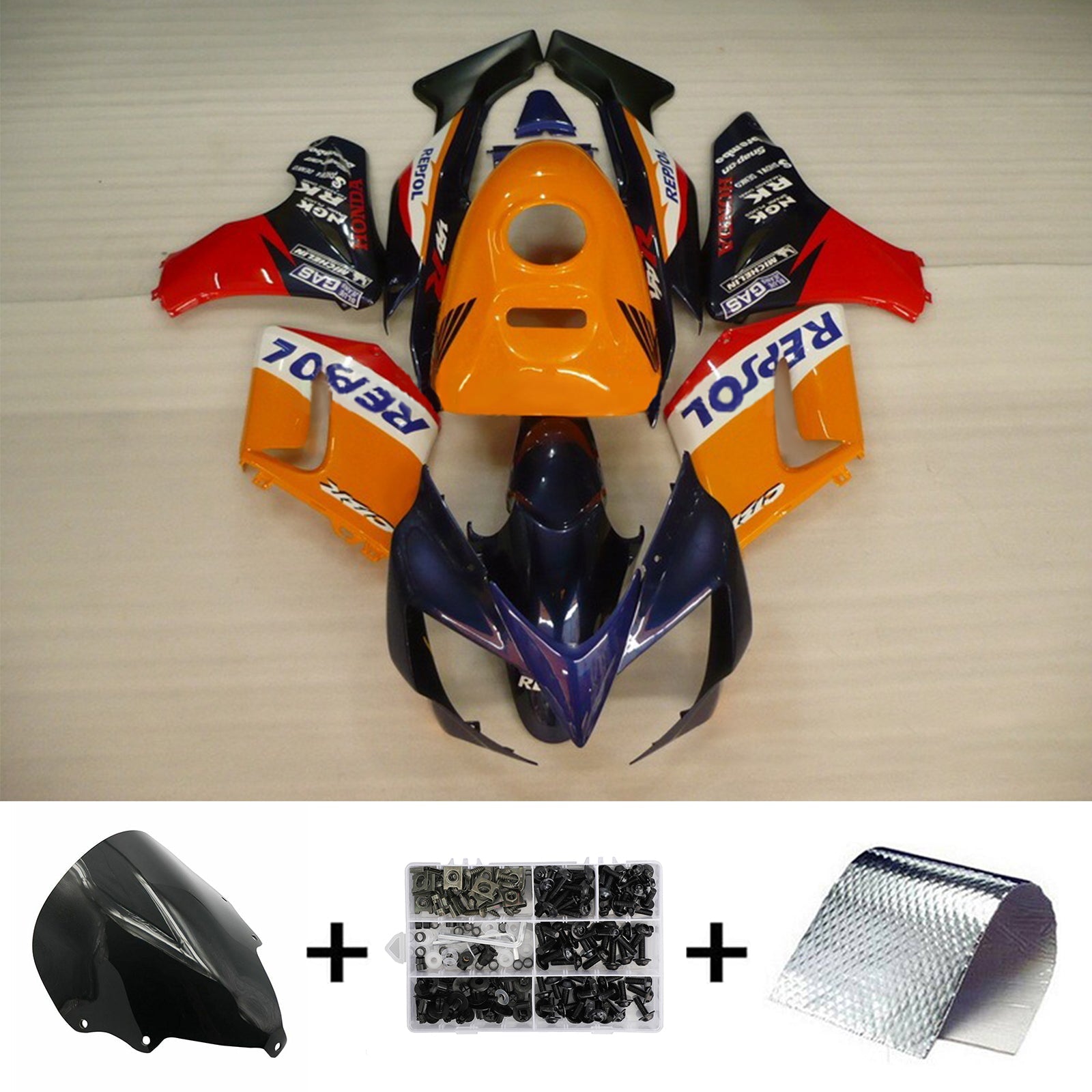 2002-2006 Honda CBR125R Kit de carénage d'injection Amotopart carrosserie plastique ABS #101