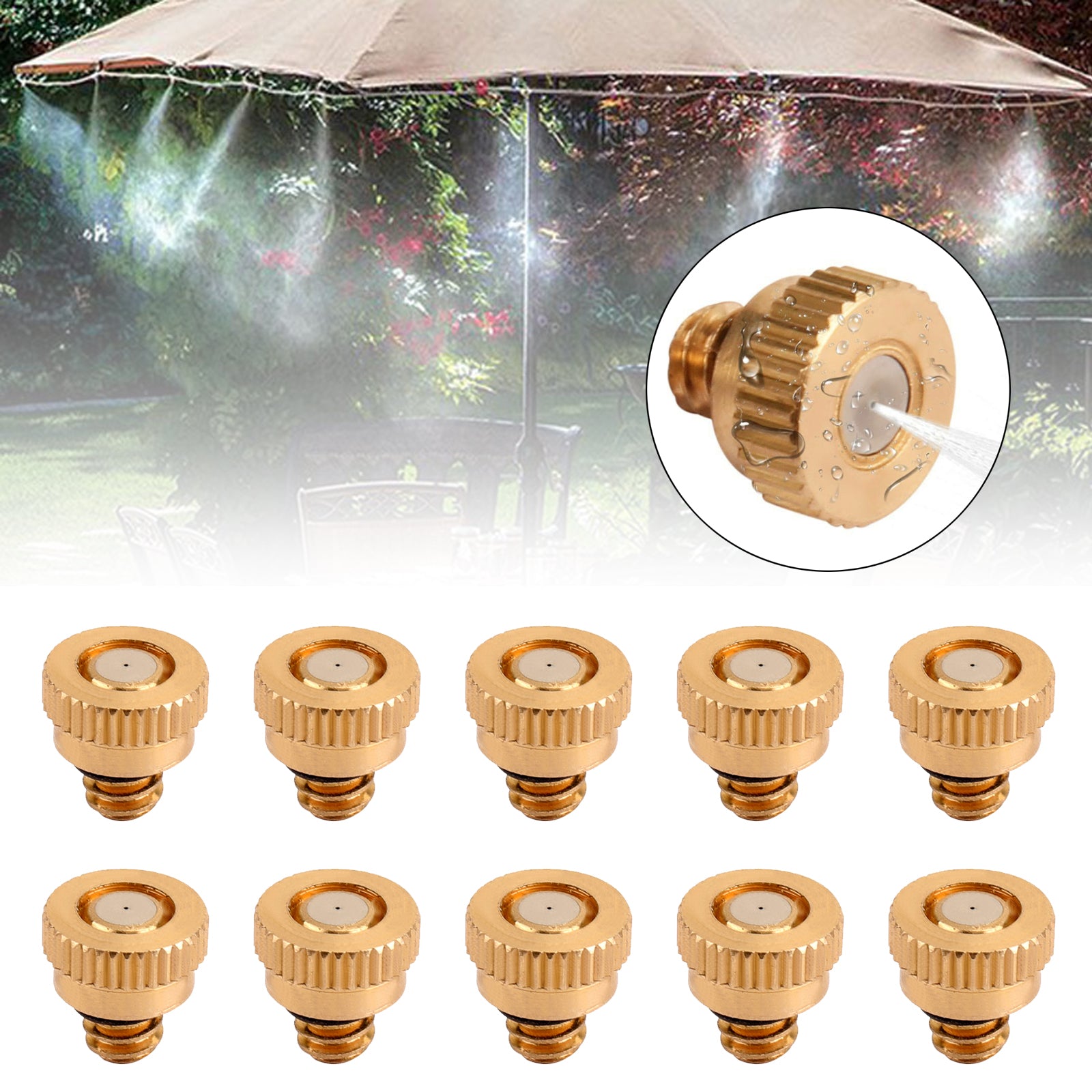 10X/20X/50X Brass Misting Nozzles Water Mister Sprinkle For Cooling System 0.024" 10/24 UNC