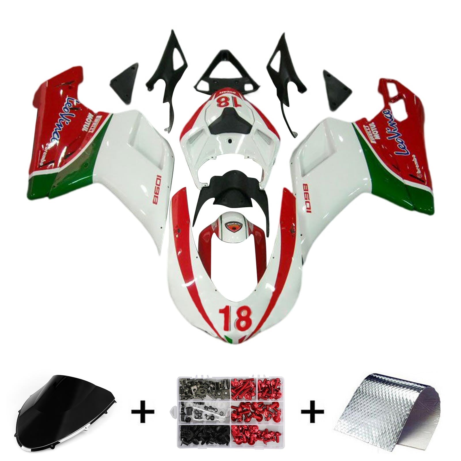 2007-2011 Ducati 1098 1198 848 Kit de carenado Carrocería ABS