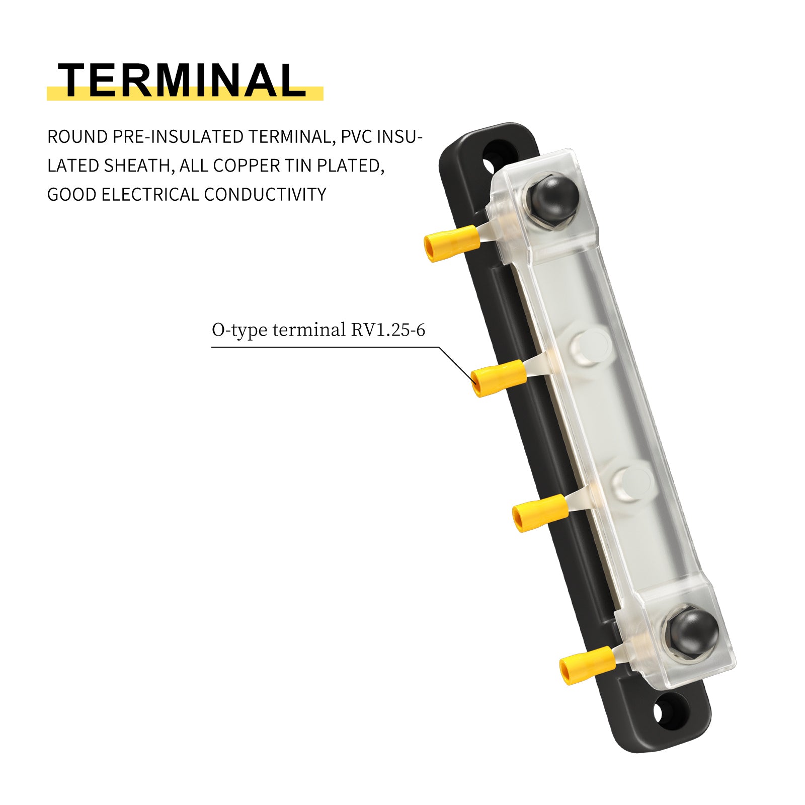 2/4/6/12 Way Dual-row Car Bus Bar Block with Dust Cover Distribution Terminal