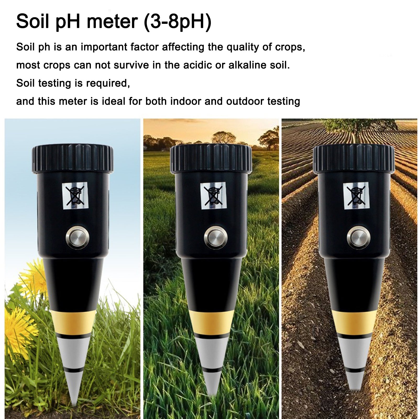 Bodem PH-meter Hygrometer Tester Vochtsensor voor het planten van planten Groenten