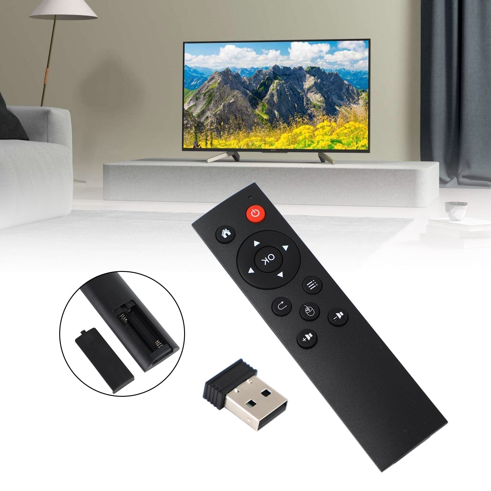 Mini clavier sans fil USB 2.4G, télécommande pour boîtier Smart TV HTPC