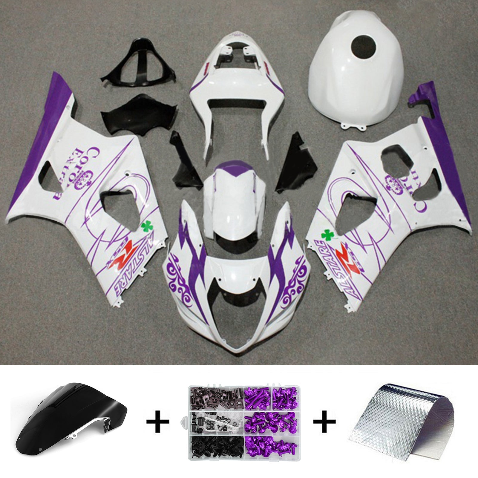 2003-2004 Suzuki GSXR1000 K3 Injection Fairing Kit Karosseri Plast ABS