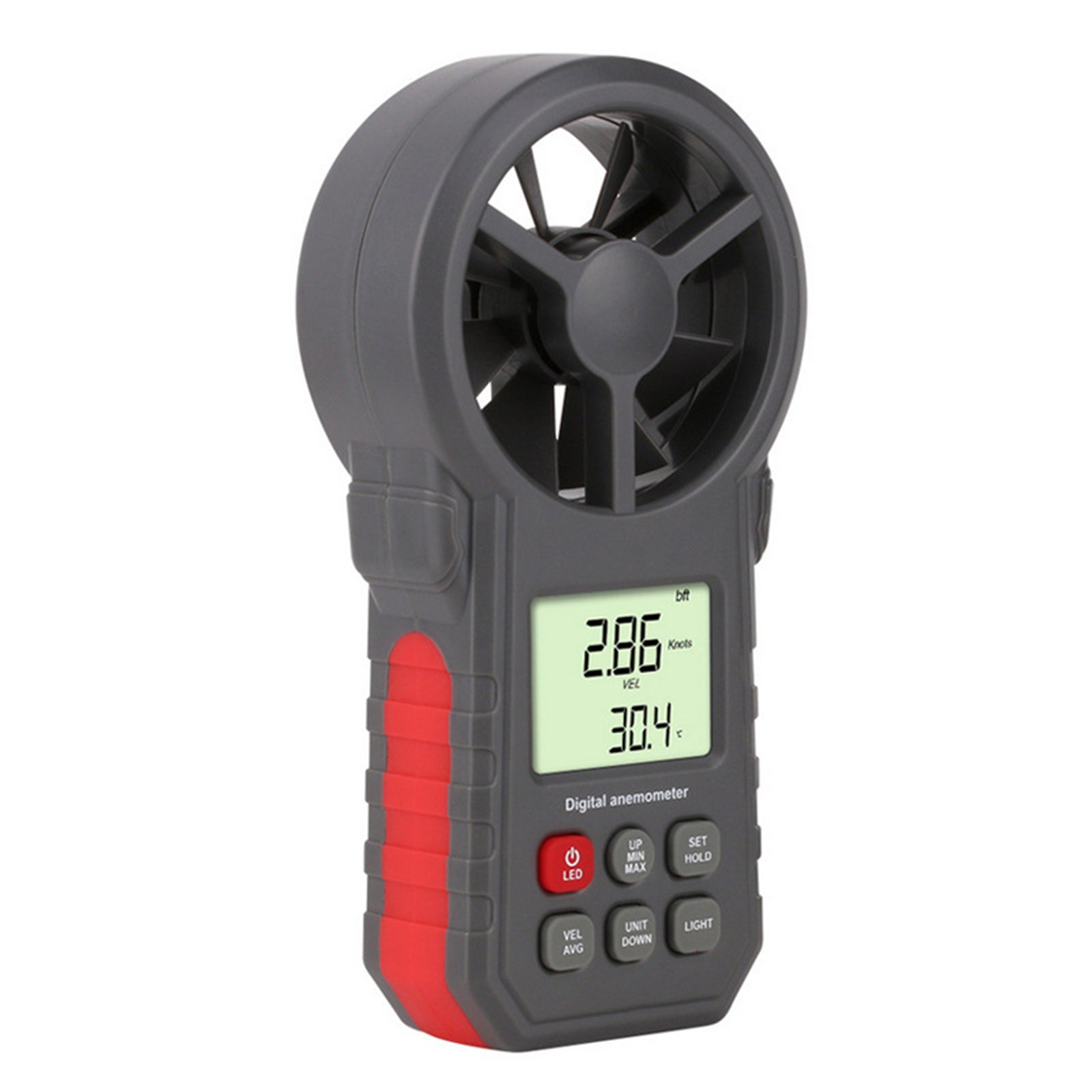 LCD Digitale Anemometer Thermometer Luchtstroommeter Windsnelheidsmeter 0-30M/s