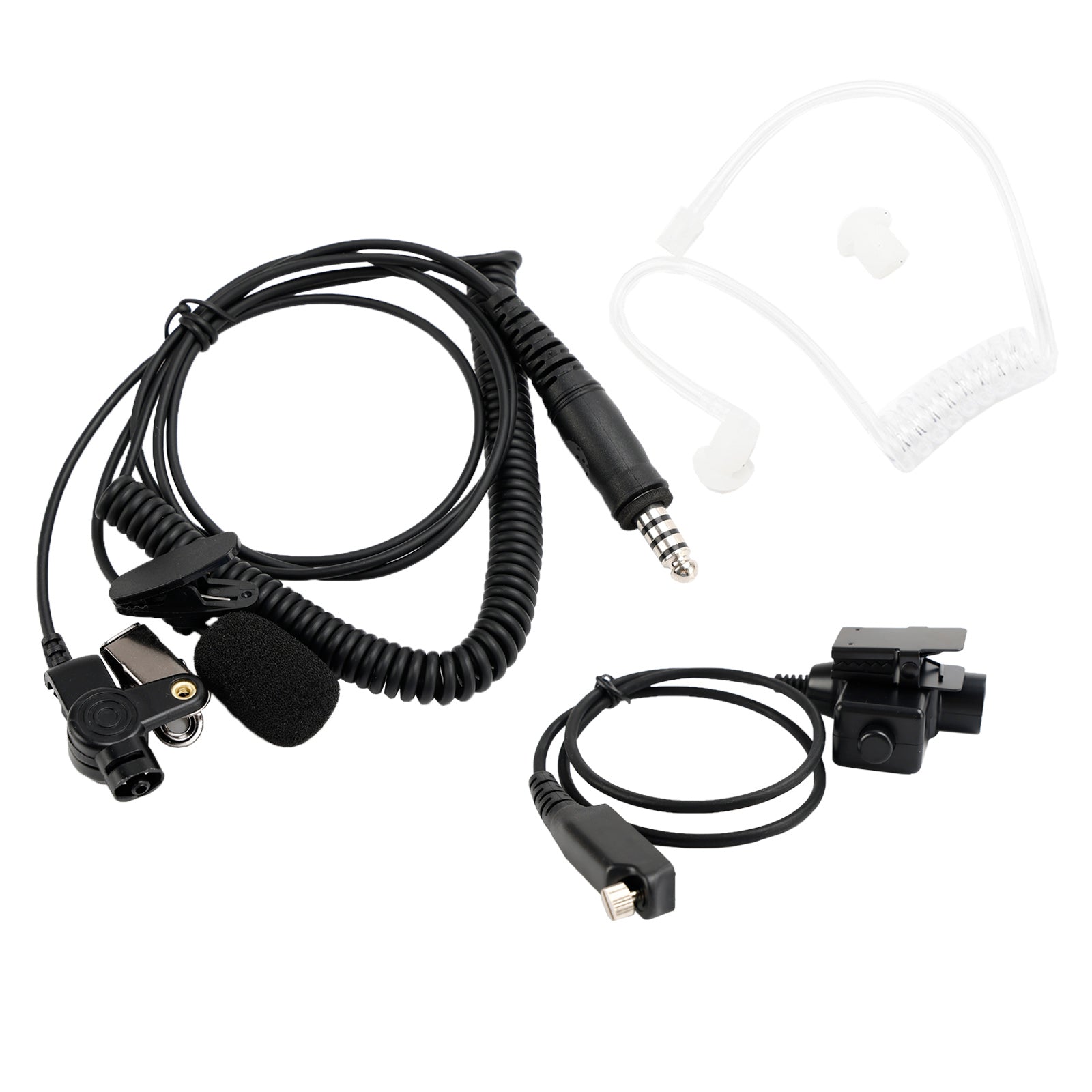 For STP8000 STP8030 STP8035 6-Pin PTT 7.1-A3 Transparent Tube Headset with Mic