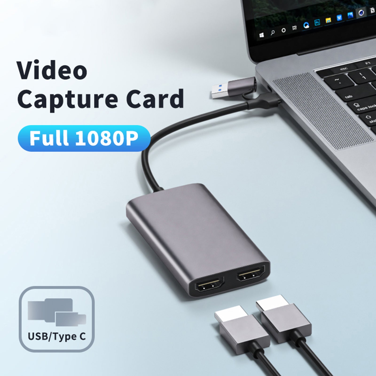 Carte de capture vidéo 1080P60fps HDMI vers 4K HDMI Loop-out USB3.0 Type-C Grabber