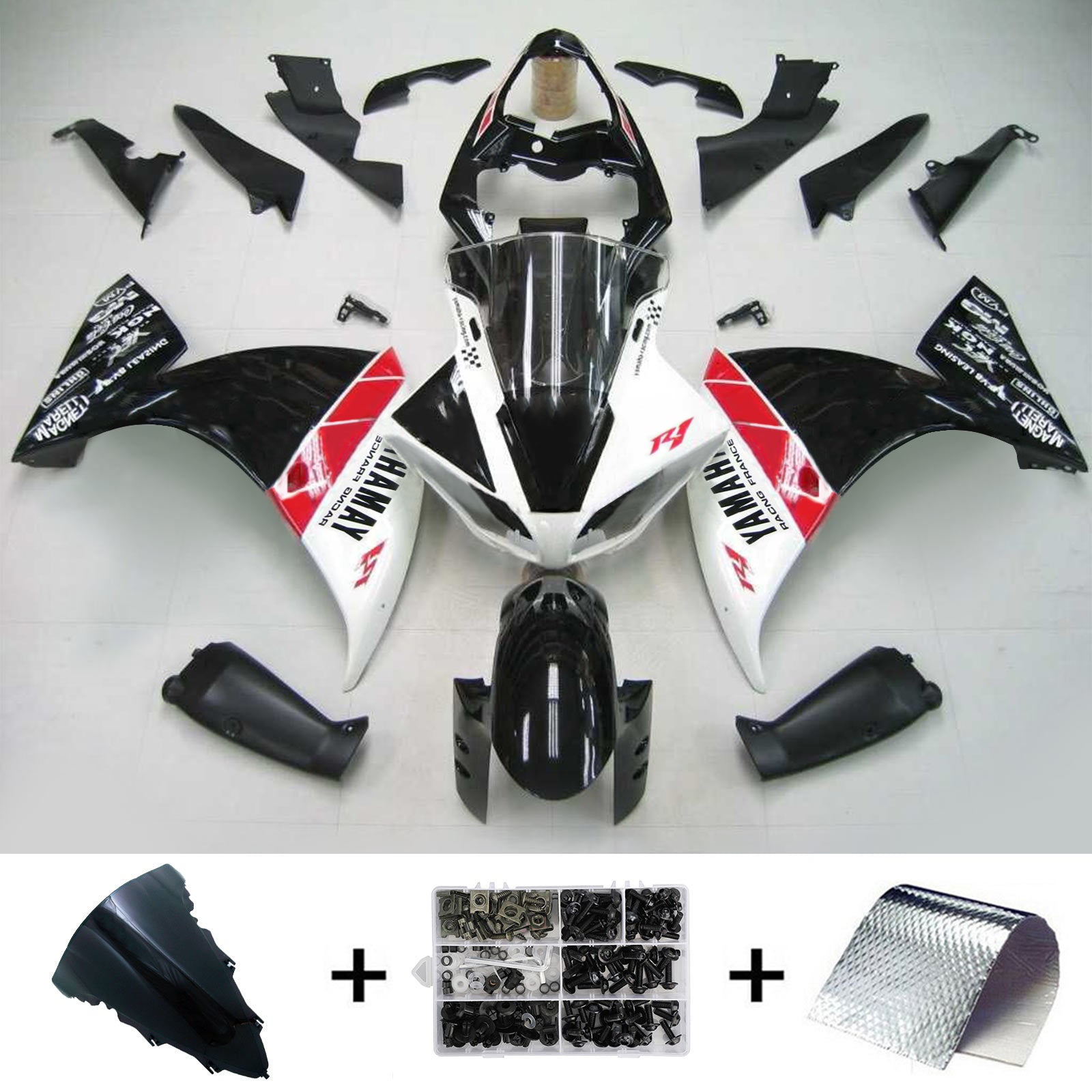 2012-2014 Yamaha YZF 1000 R1 Amotopart Injeksjon Fairing Kit Bodywork Plast Abs #120
