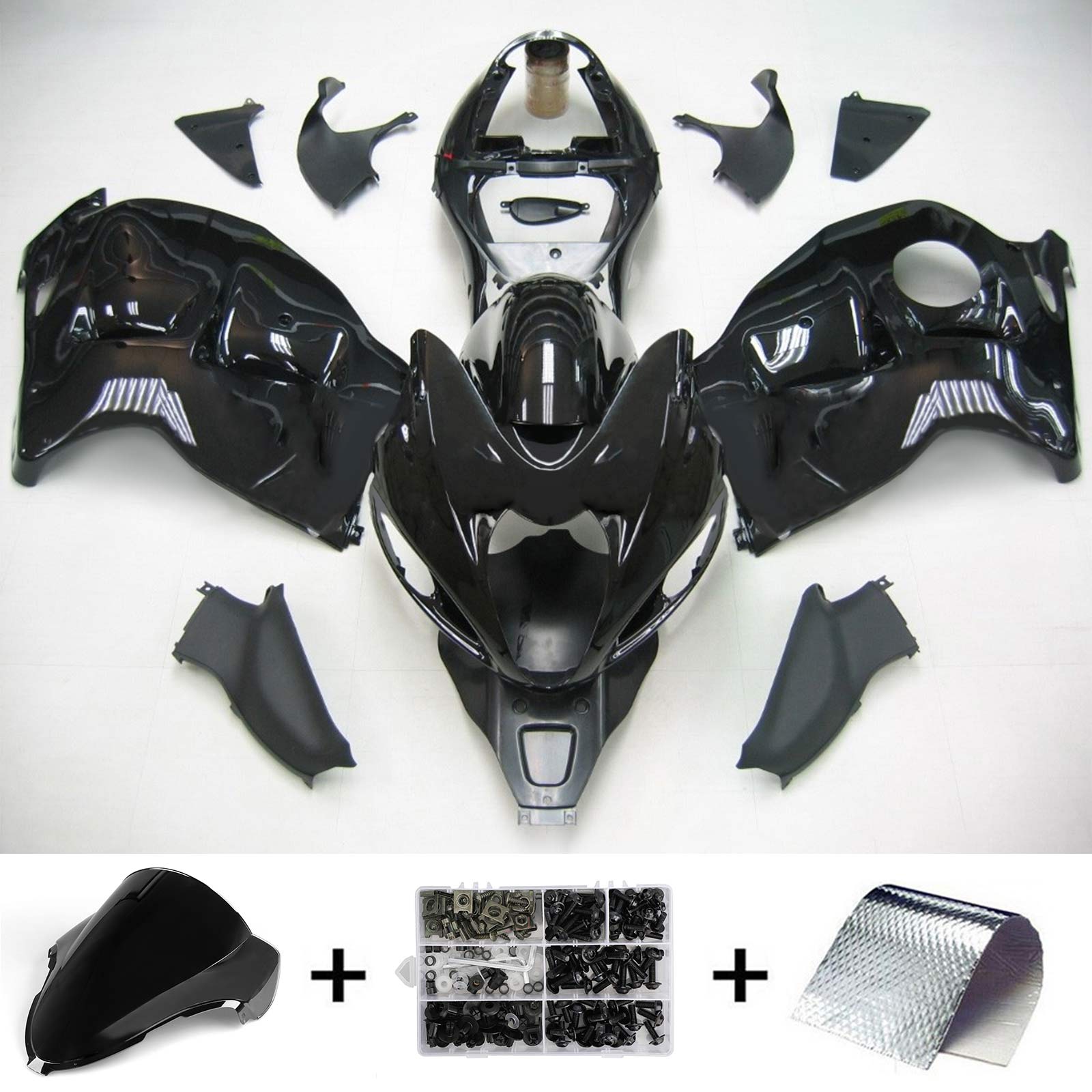 1999-2007 Suzuki Hayabusa GSX1300 Amotopart Kit de carénage d'injection carrosserie plastique ABS #102