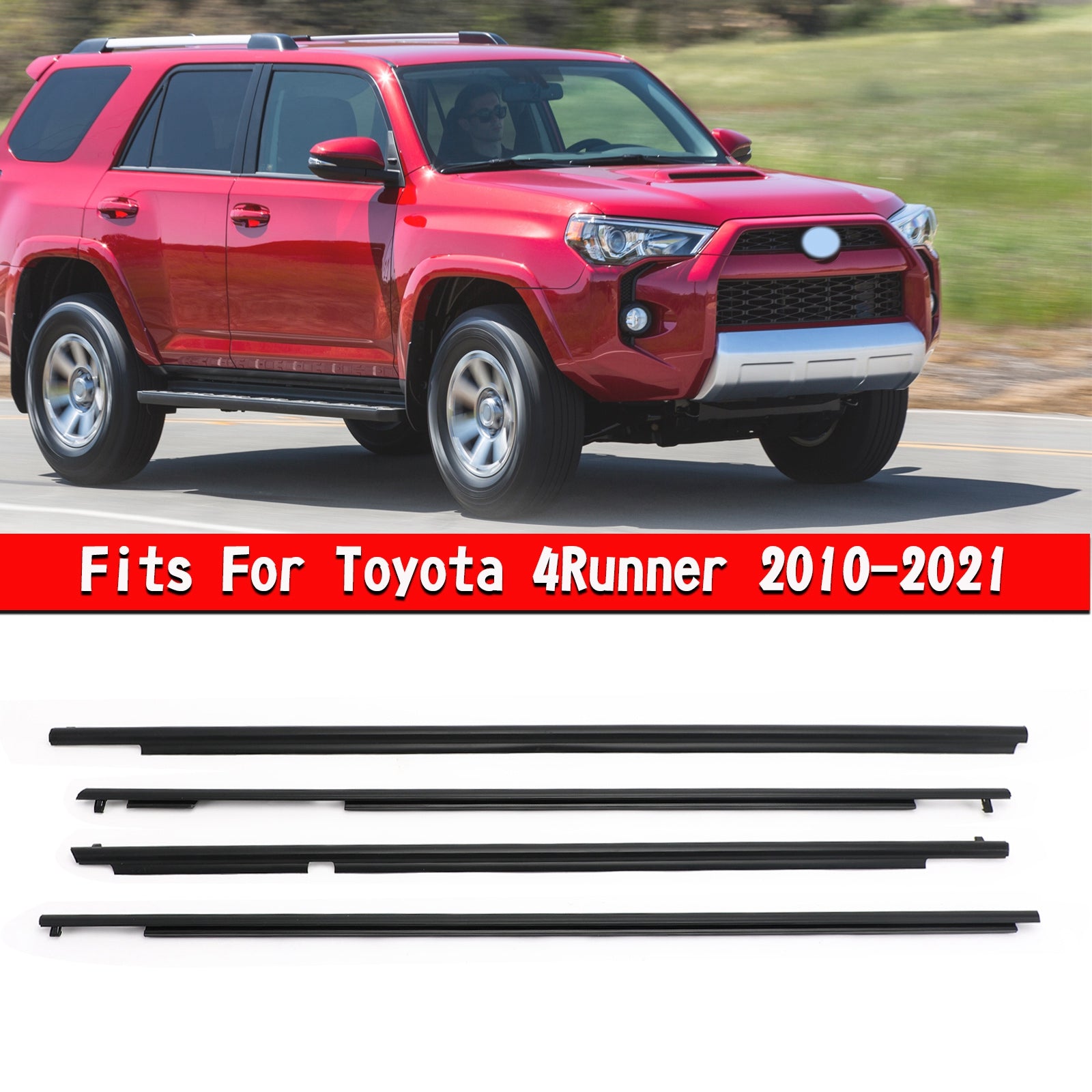 Moldura de cinturón de sellado para ventana exterior de coche, burlete para Toyota 4Runner 2010-2021