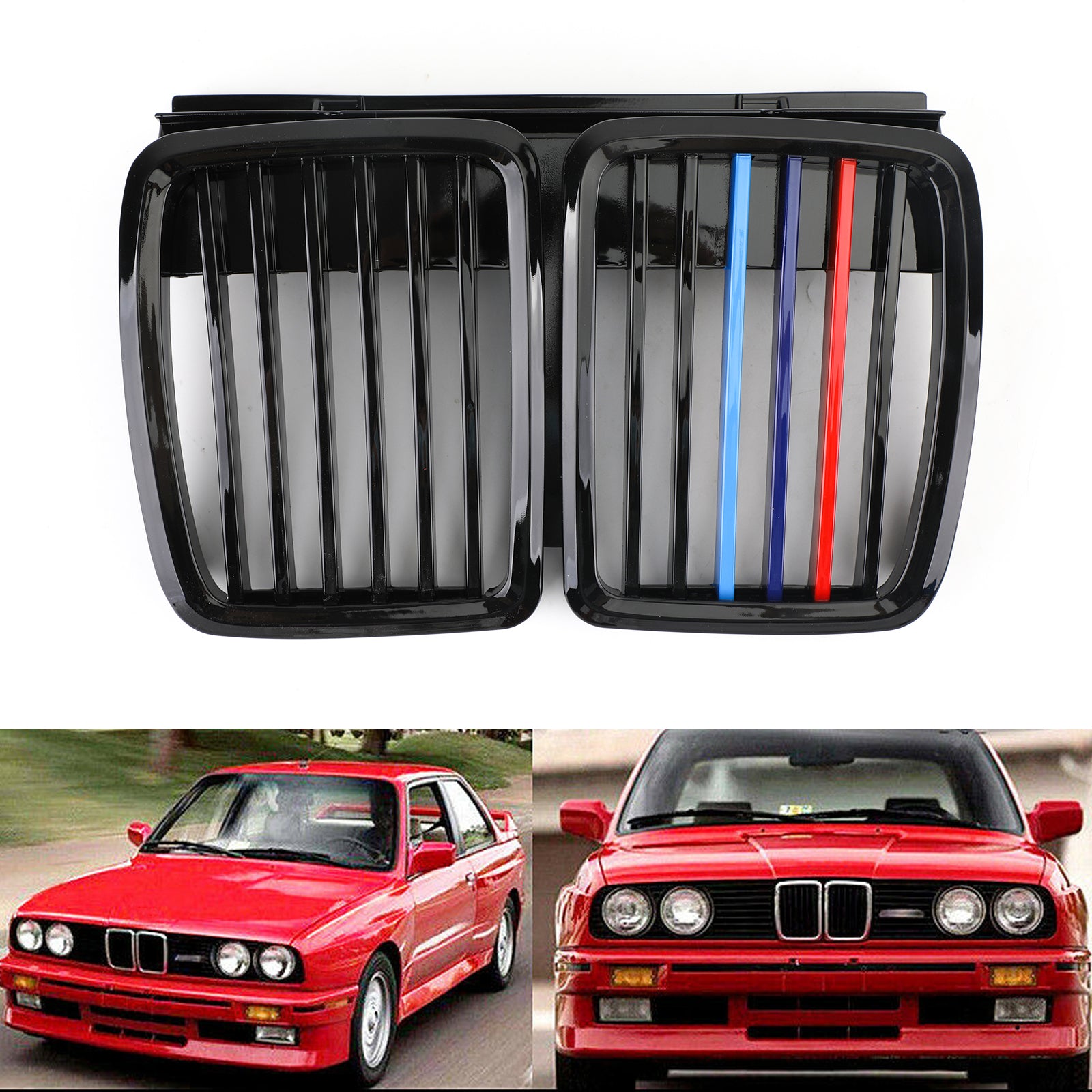 1982-1994 BMW 3 Series E30 Grill 3 Serie Front Hood Kidney Grille M3 Stylish 51131884350 51131916504 51131945877 Generic