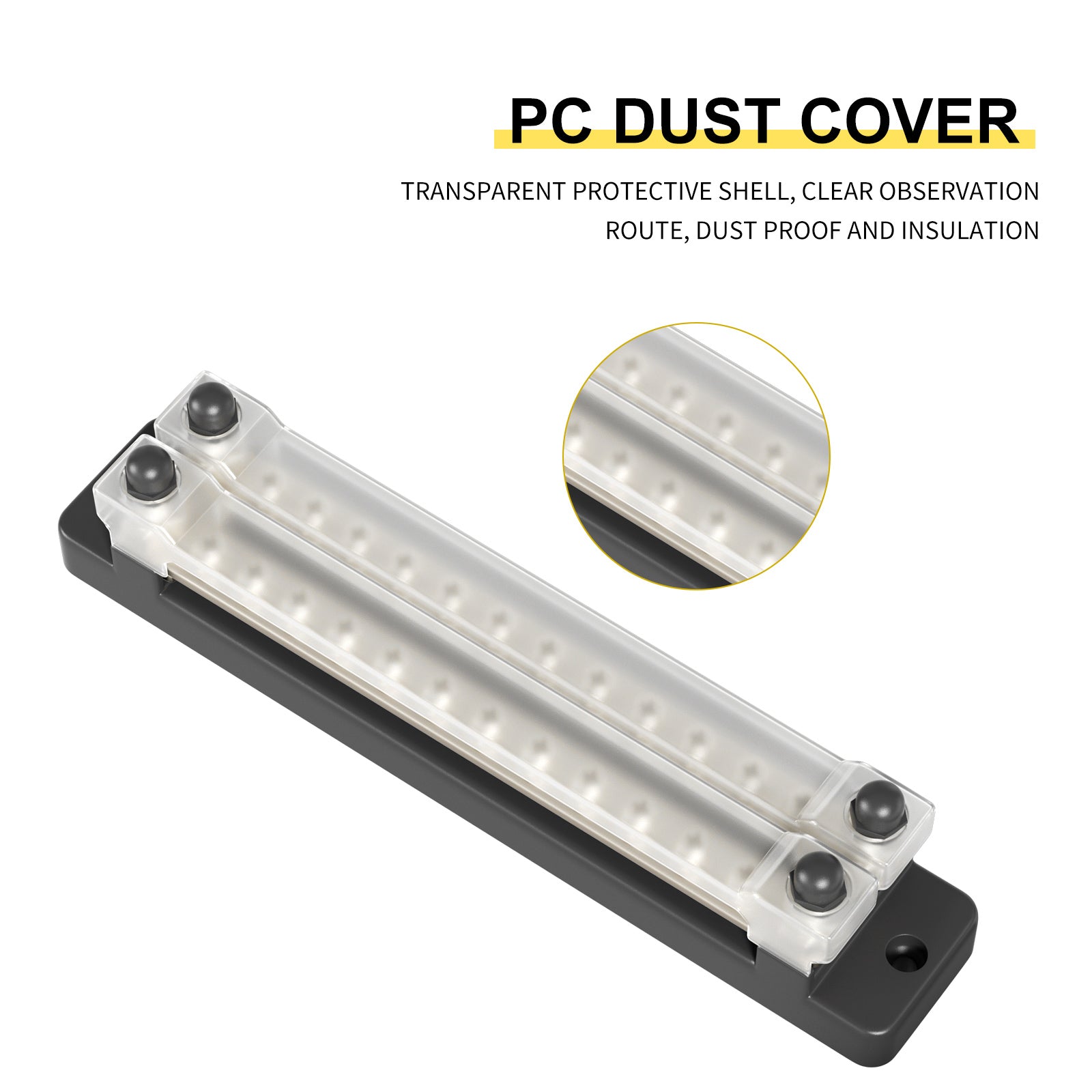 2/4/6/12 Way Dual-row Car Bus Bar Block with Dust Cover Distribution Terminal