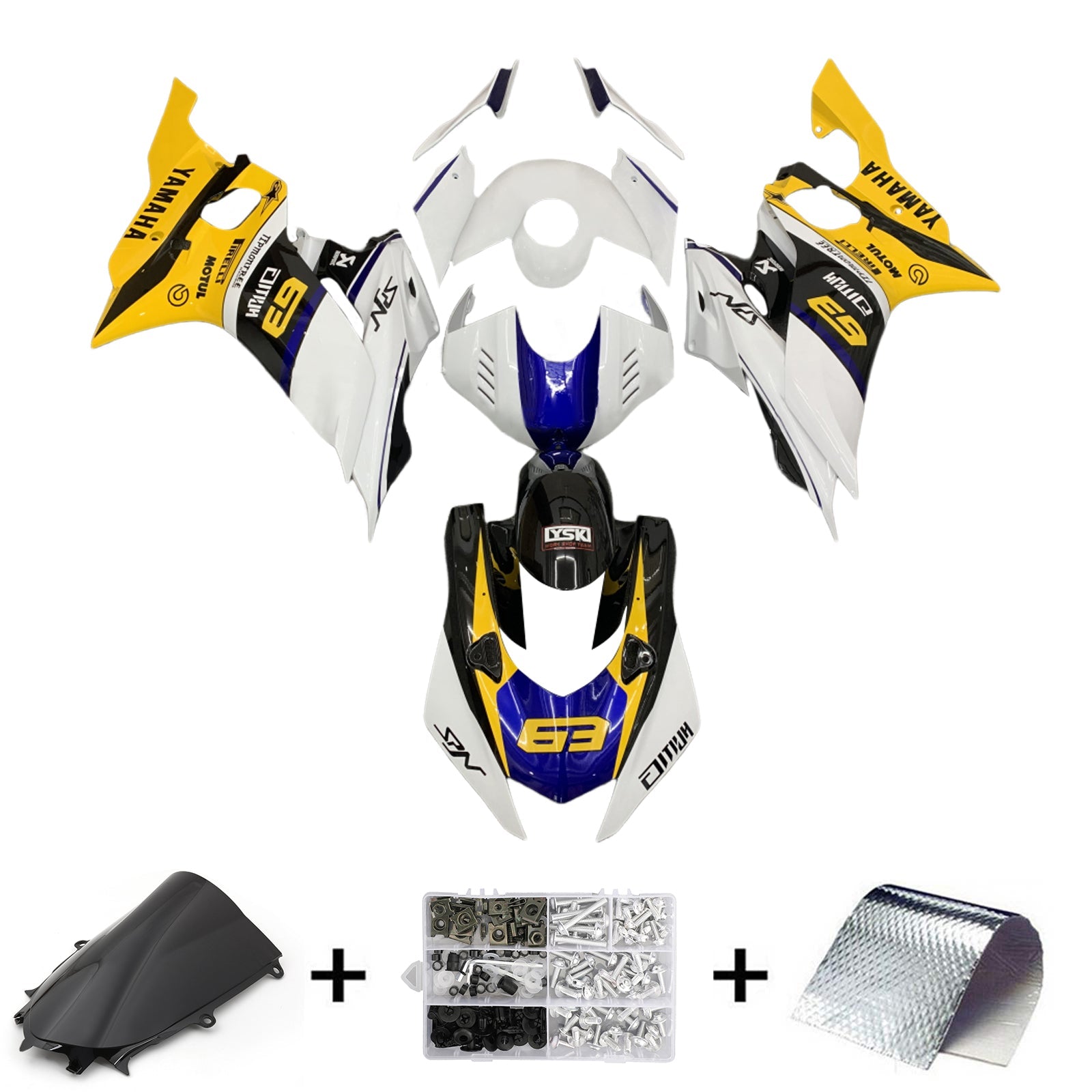 2017-2022 Yamaha YZF-R6 Kit de carenado Carrocería Plástico ABS