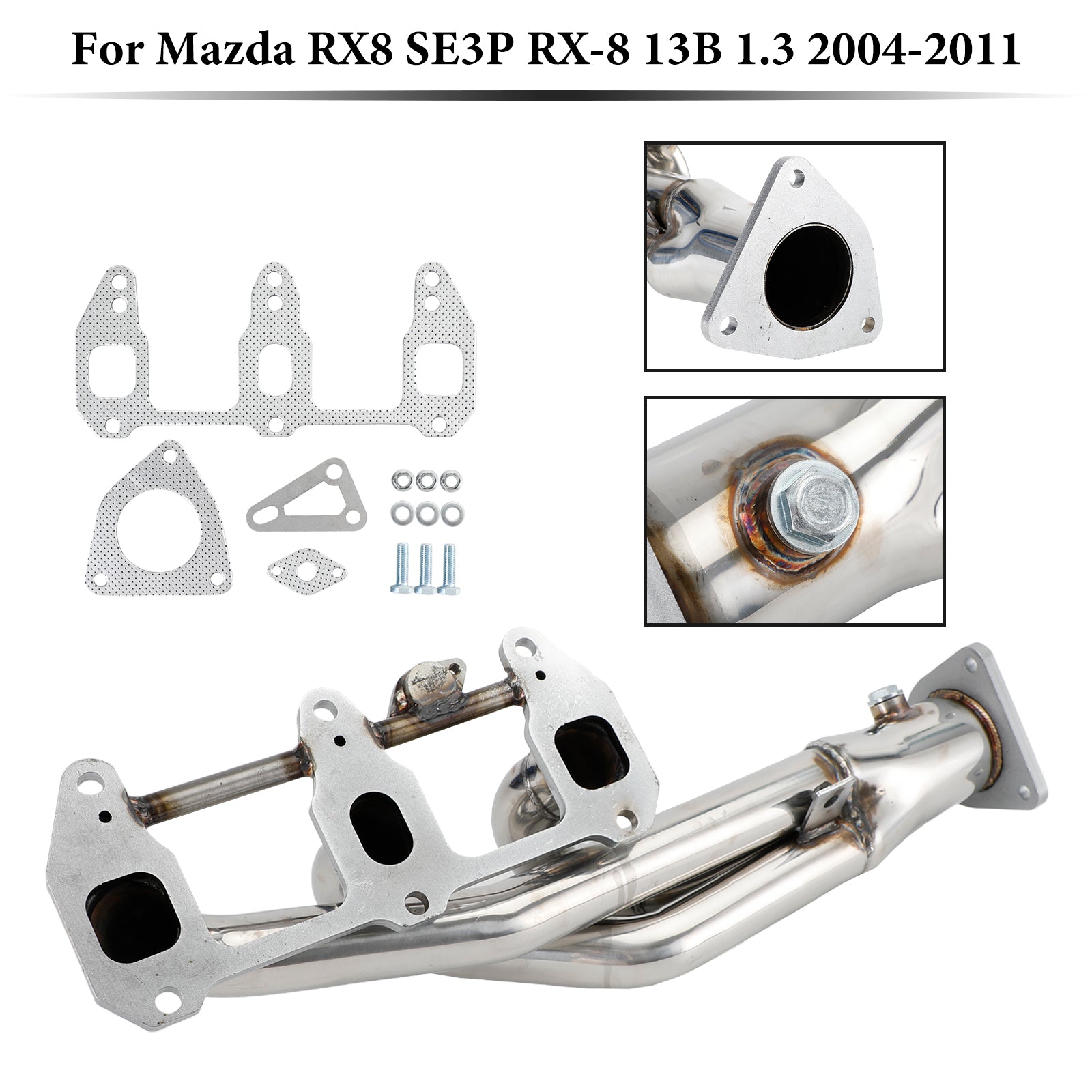 13B-MSP 1.3L Renesis Rotary Wankel Engine Stainless steel Exhaust Header fit Mazda RX8 RX-8 R3 GT Grand 2004-2011