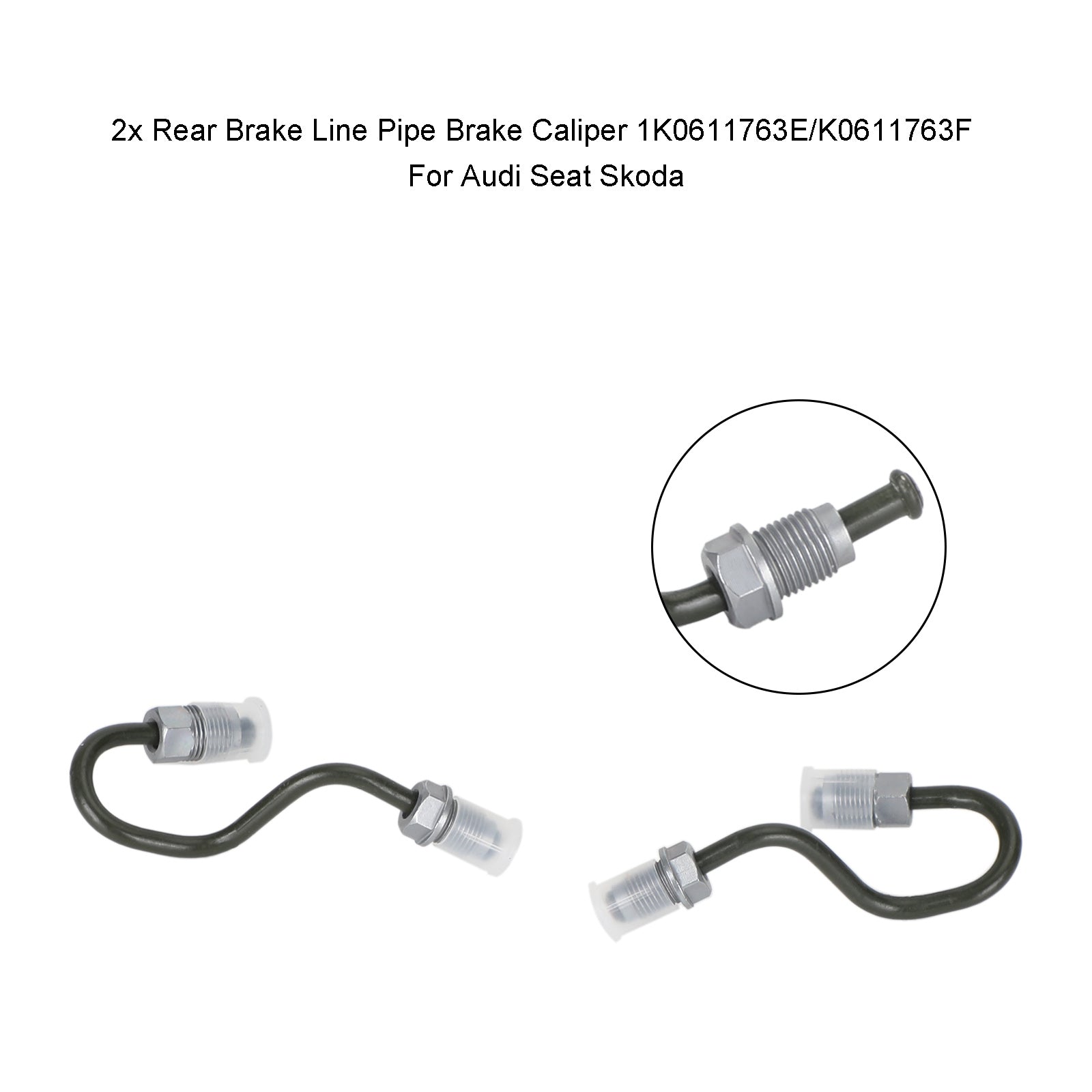 2x Achterremleiding Pijp Remklauw 1K0611763E/K0611763F Voor Audi Seat Skoda Generiek