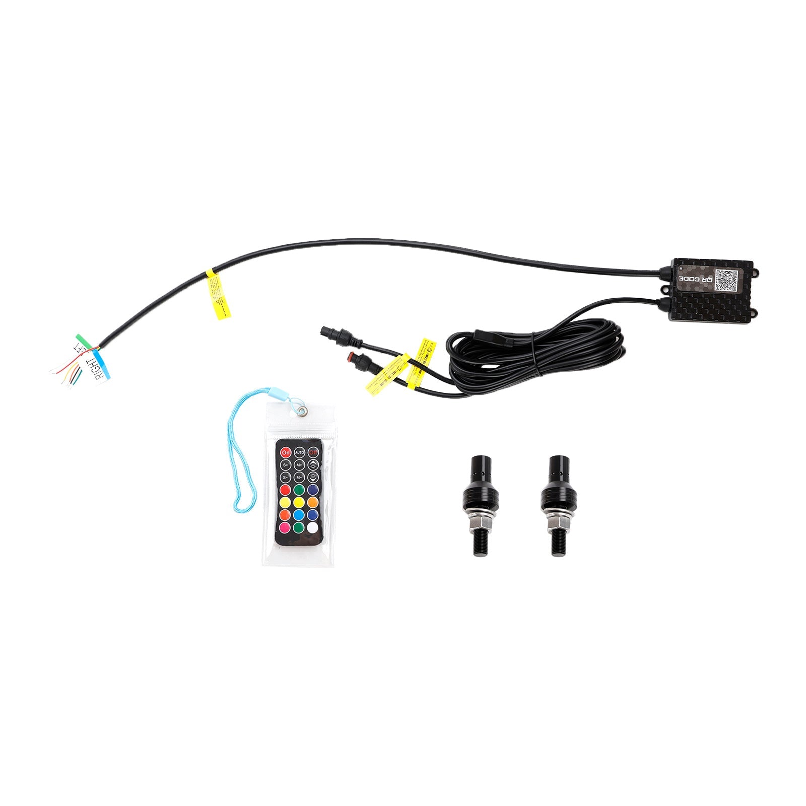 2X 4ft RGB LED APP Whip Lights Antenna W/ Flag Remote Control For Polaris UTV ATV