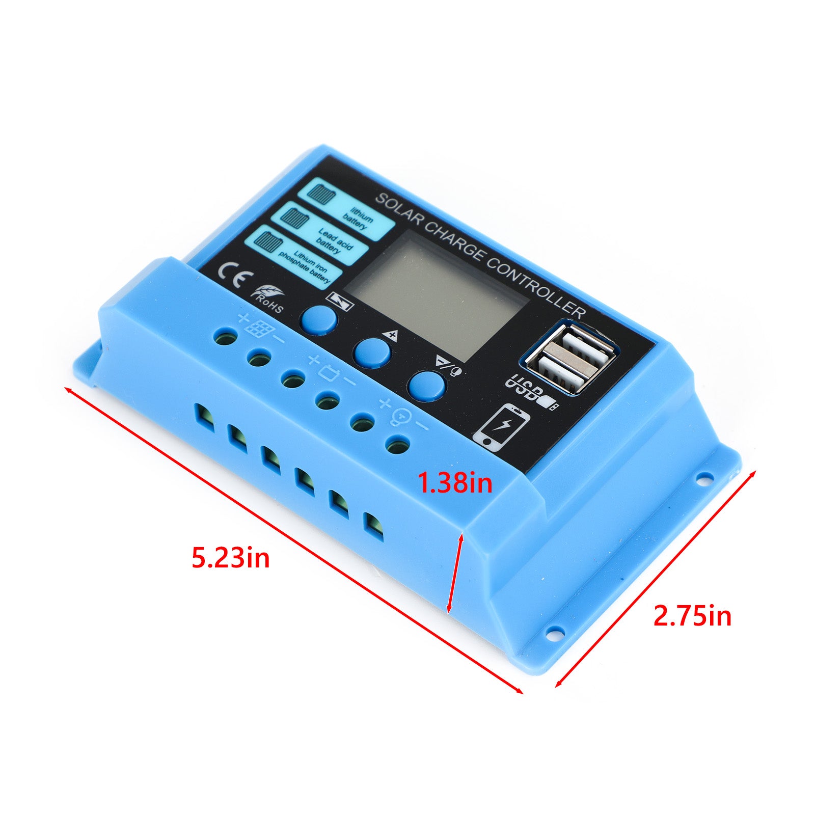 10A 20A 30A PWM Solar Charge Controller Regulator For Lifepo4 Lithium Lead Acid