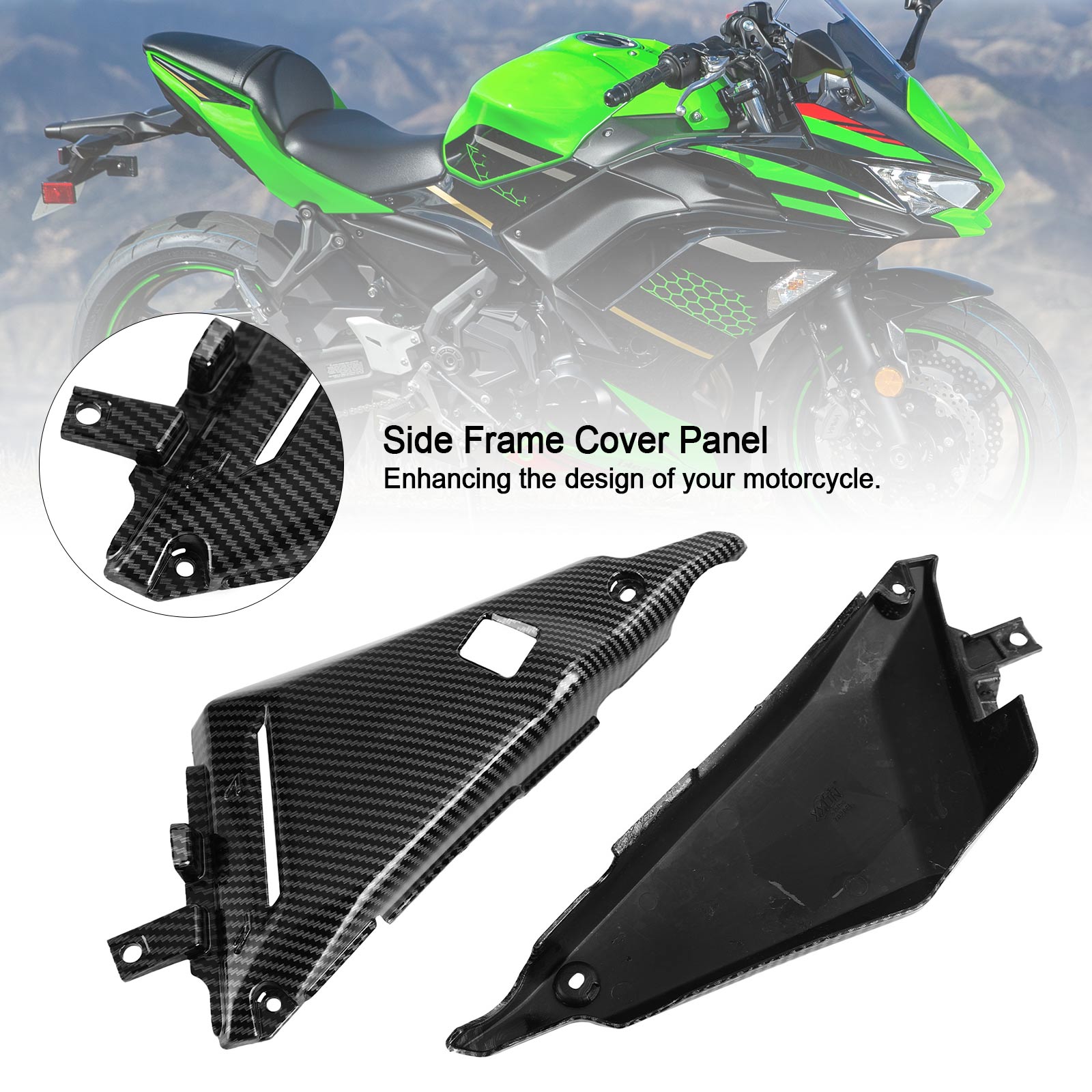 Carbon zijframe afdekpaneel kuipkuip voor Kawasaki Z650 Ninja 650 2017-2020 generiek