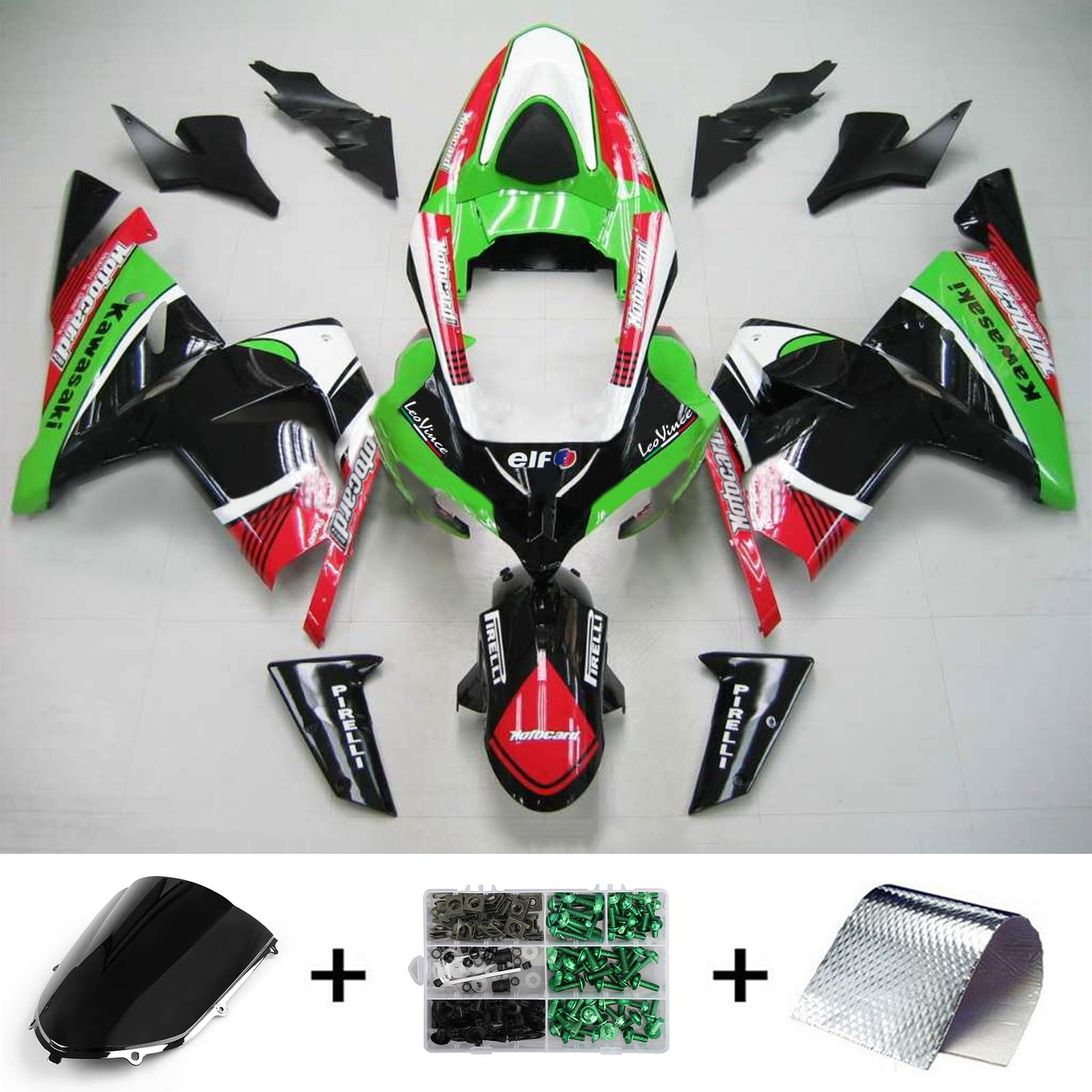 2004-2005 Kawasaki ZX10R Amotopart Injection Fairing Kit Bodywork Plastic ABS #117