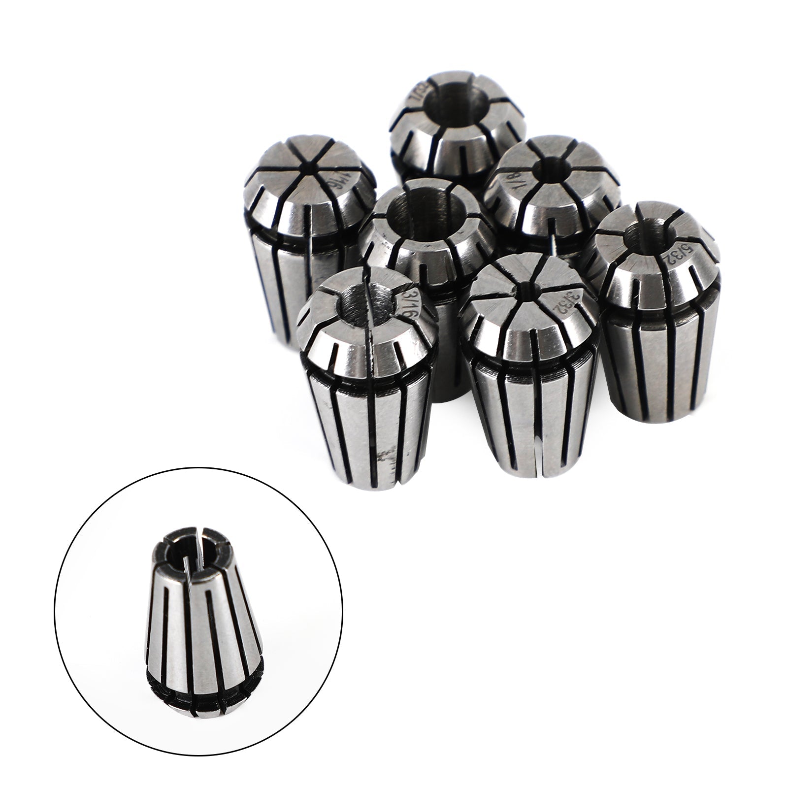 7Pcs ER11 Spring Collet Set For CNC Milling Lathe Tool Engraving Machine Steel