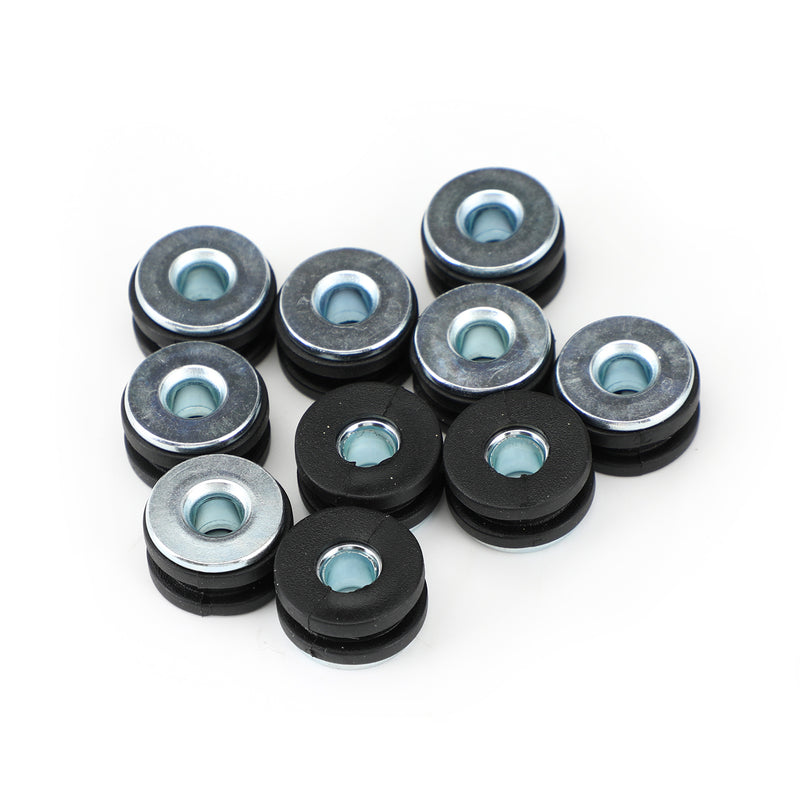 NEW 10Pcs M6 Motorcycle Side Panel Rubbers / Grommets Bolt Kit Fit for Honda