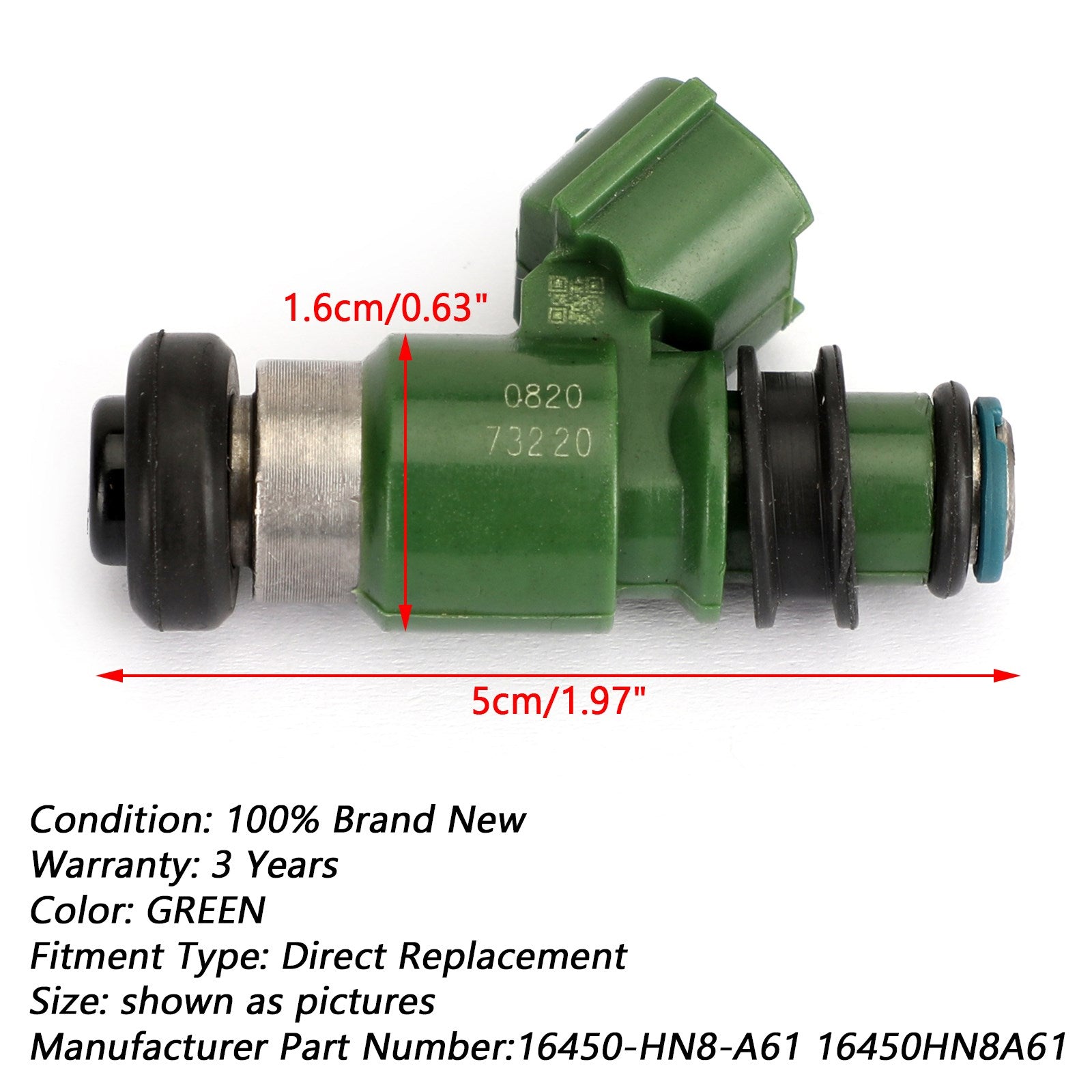 Brandstofinjector 16450-HN8-A61 16450HN8A61 Fit Honda CRF450R Rincon 680 Generiek