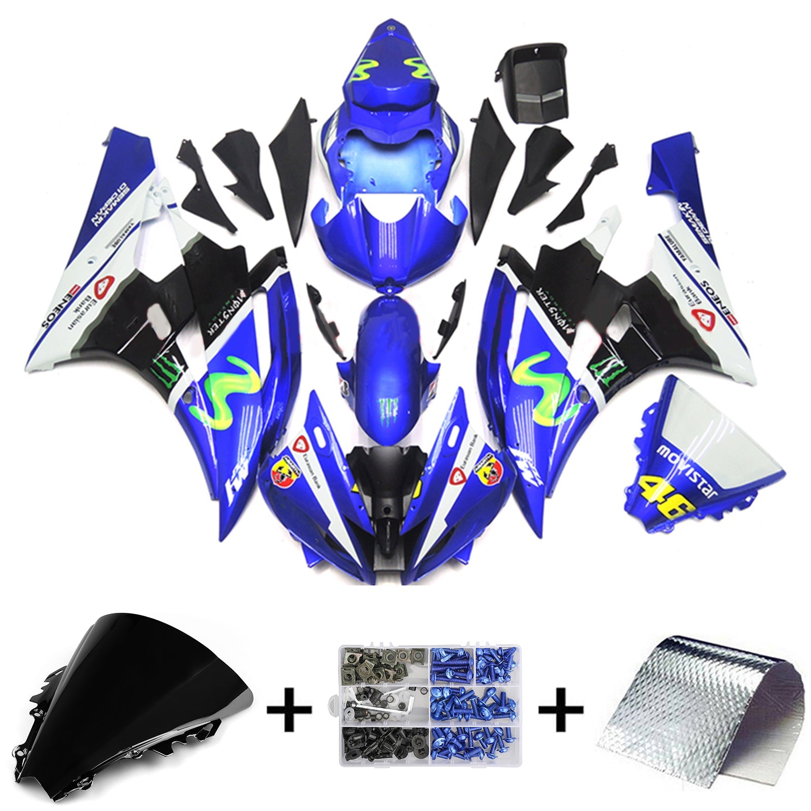 2006-2007 Yamaha YZF 600 R6 Kit de carenado Carrocería Plástico ABS