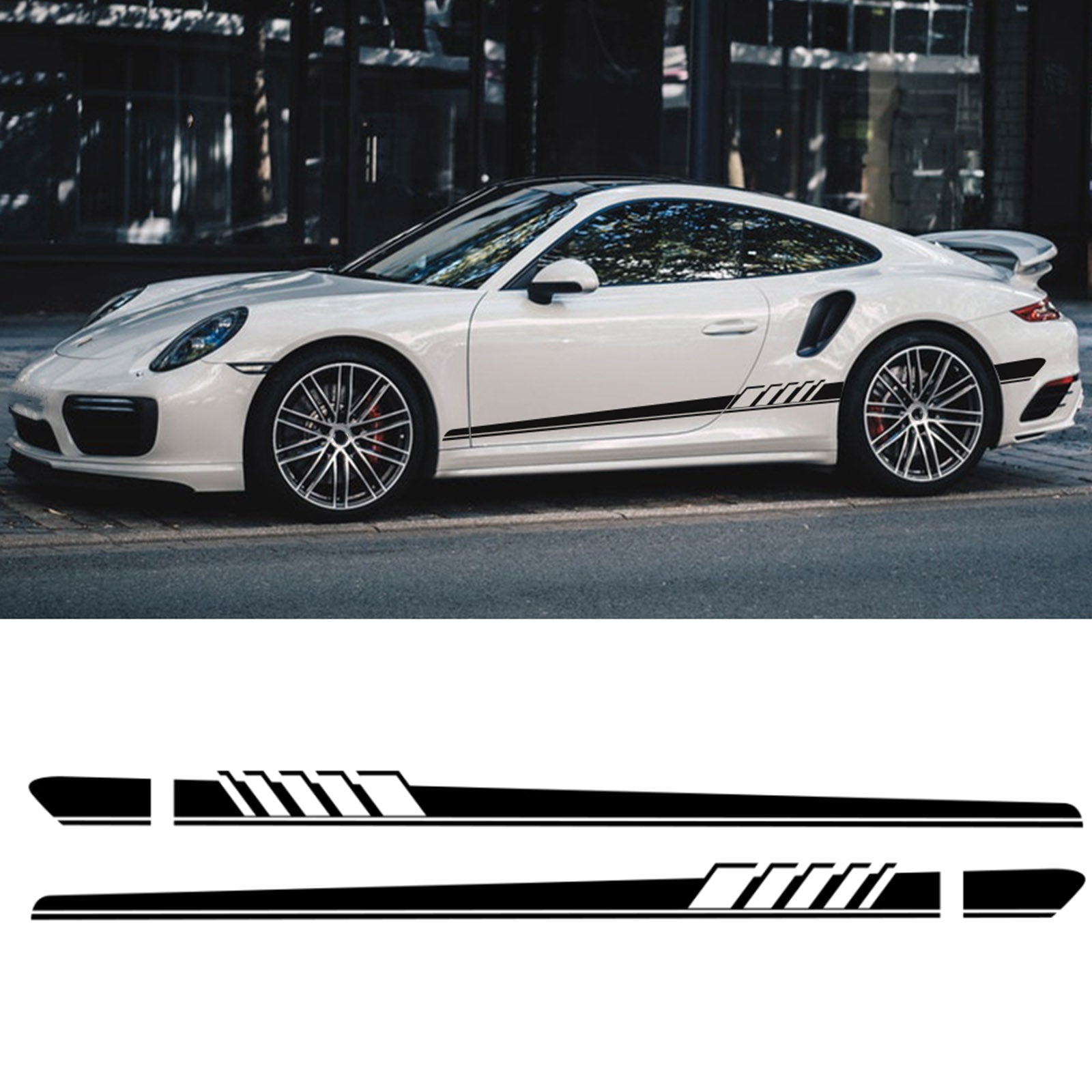 Mercedes Benz W205 C Class AMG 2pcs Side Skirt Stripes Decal Sticker Black Generic