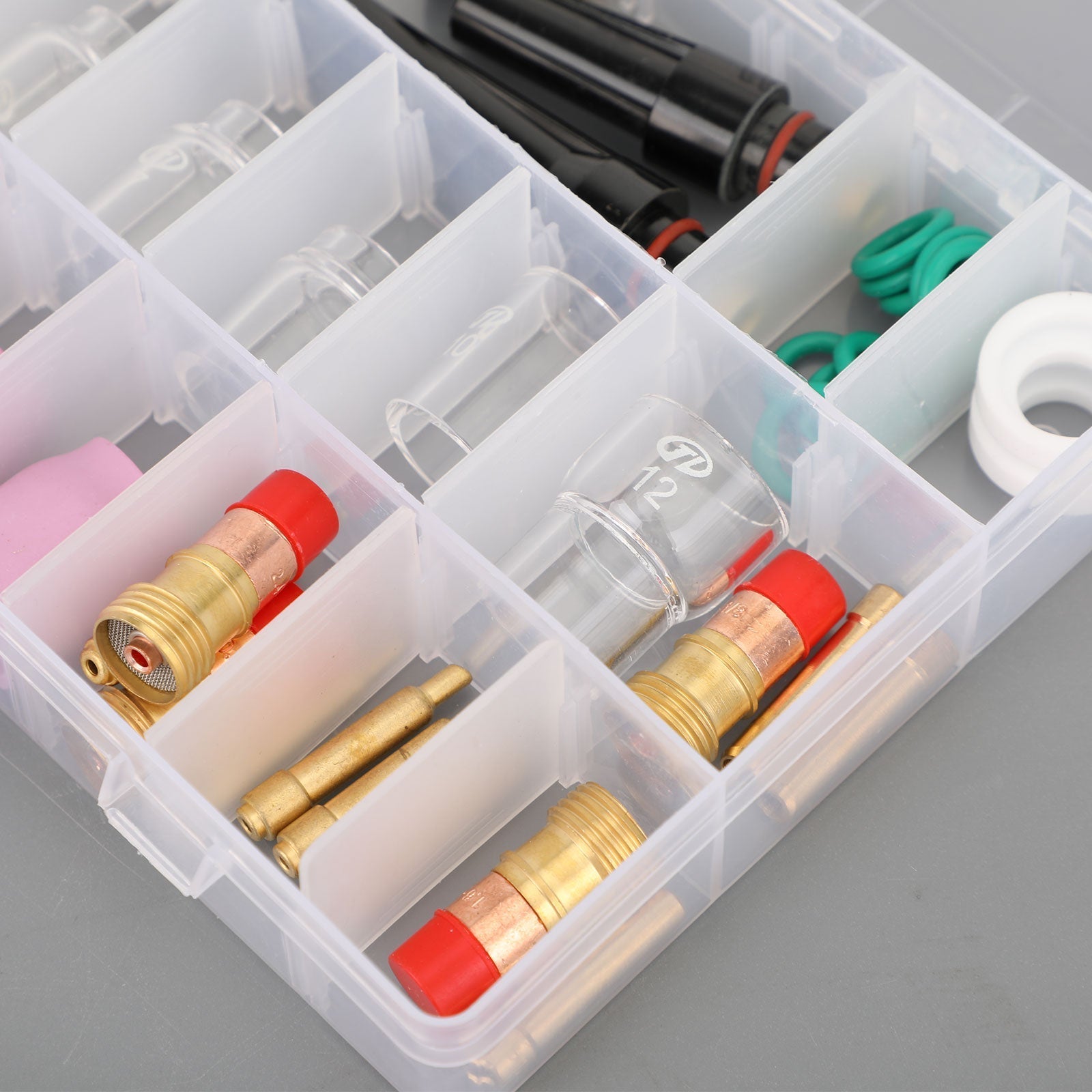 40Pcs TIG Welding Torch Stubby Gas Lens Glass Cup Kit For WP-17/18/26