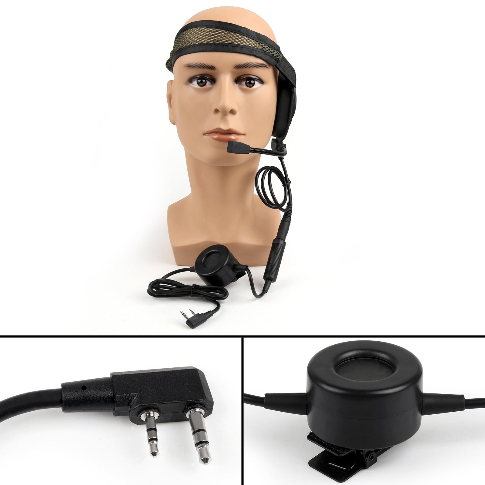 Kenwood Radio 1 STKS 2Pin HD01 Z-Tactische Bowman Elite Headset Waterdichte PTT