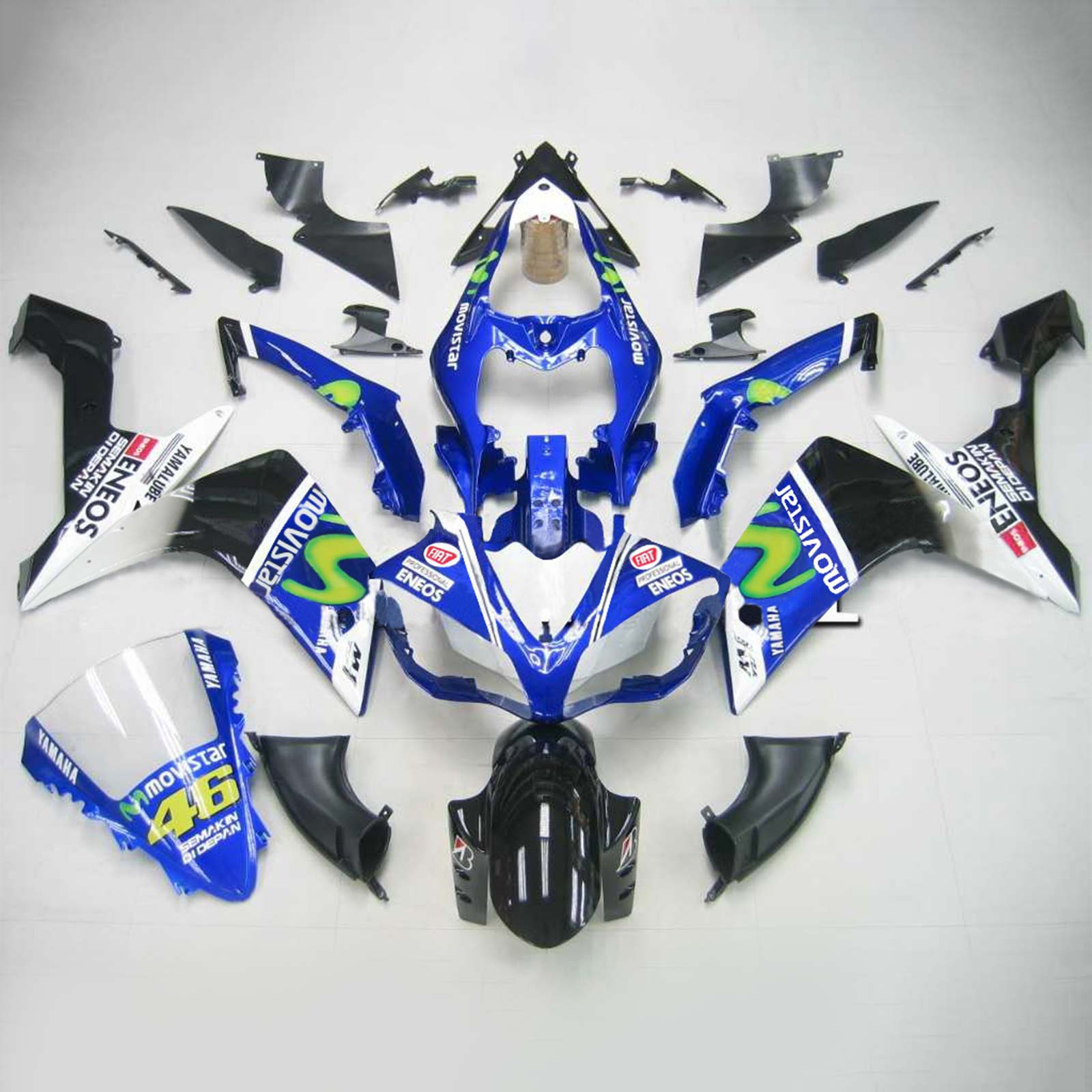 2007-2008 Yamaha YZF 1000 R1 Injectiekuipset Carrosserie Kunststof ABS #111