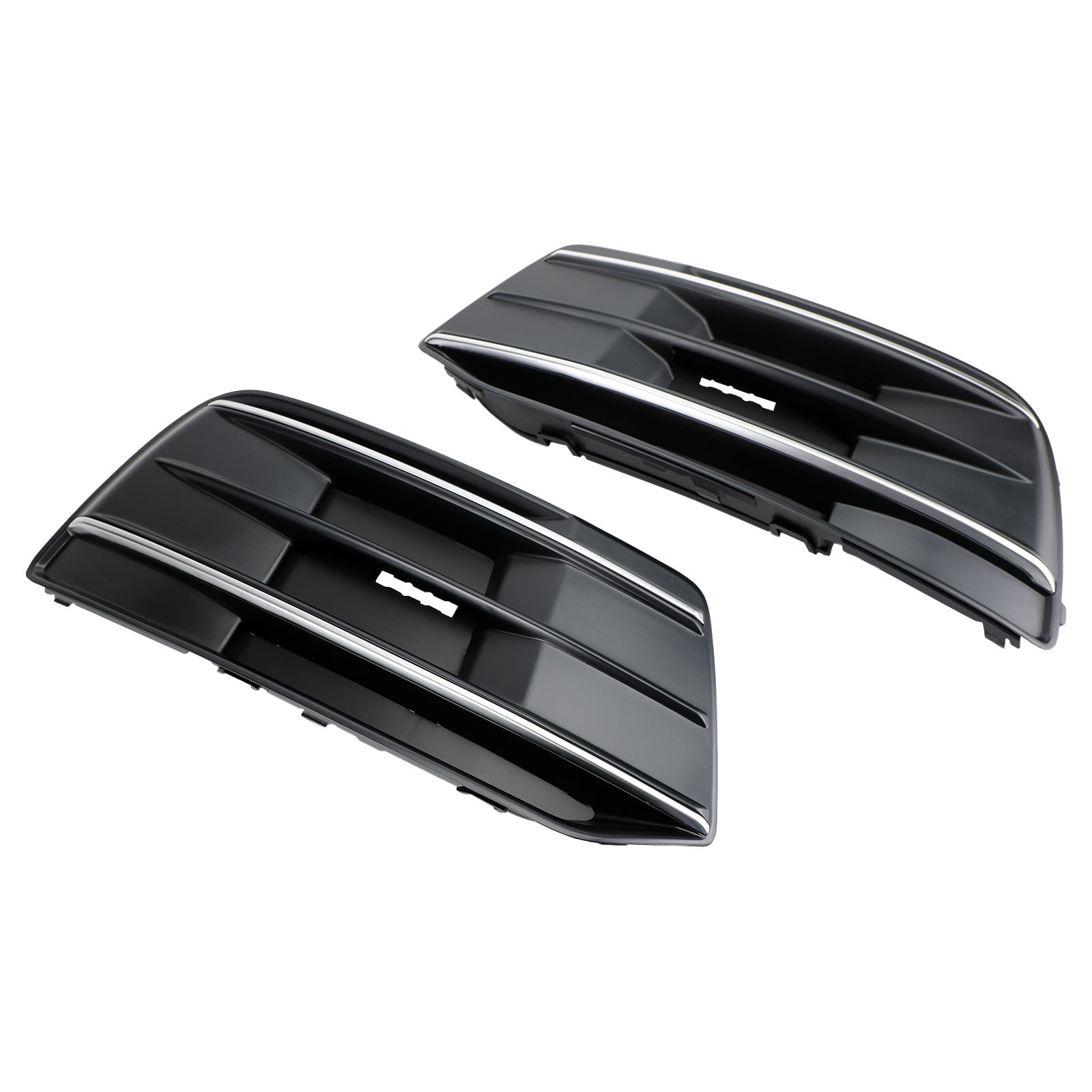 2018-2022 Audi Q5 2PCS Front Bumper Cover Grille Bezel Insert Black/Chrome