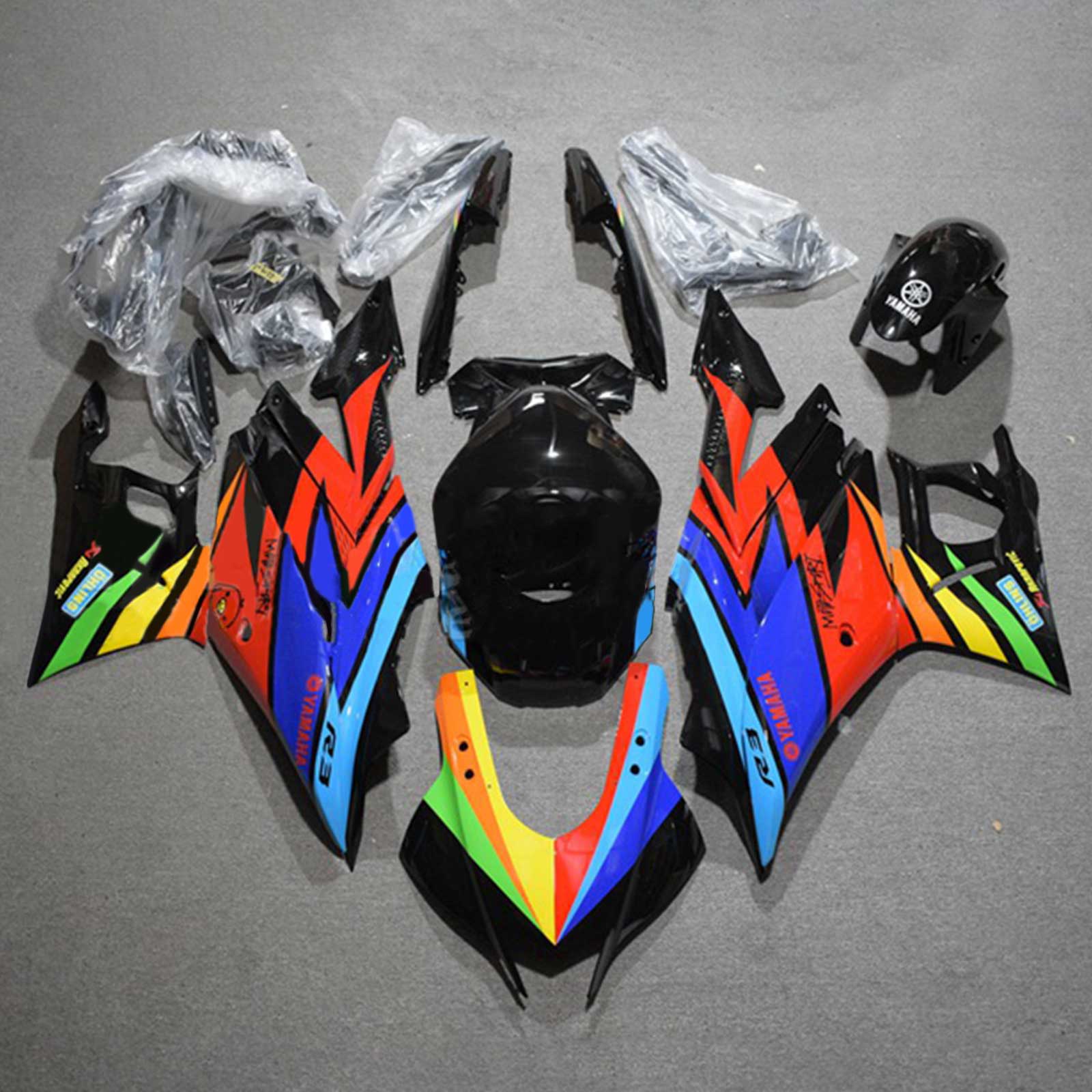 2019-2021 Yamaha YZF-R3 R25 Amotopart Kit de carénage d'injection carrosserie plastique ABS #127