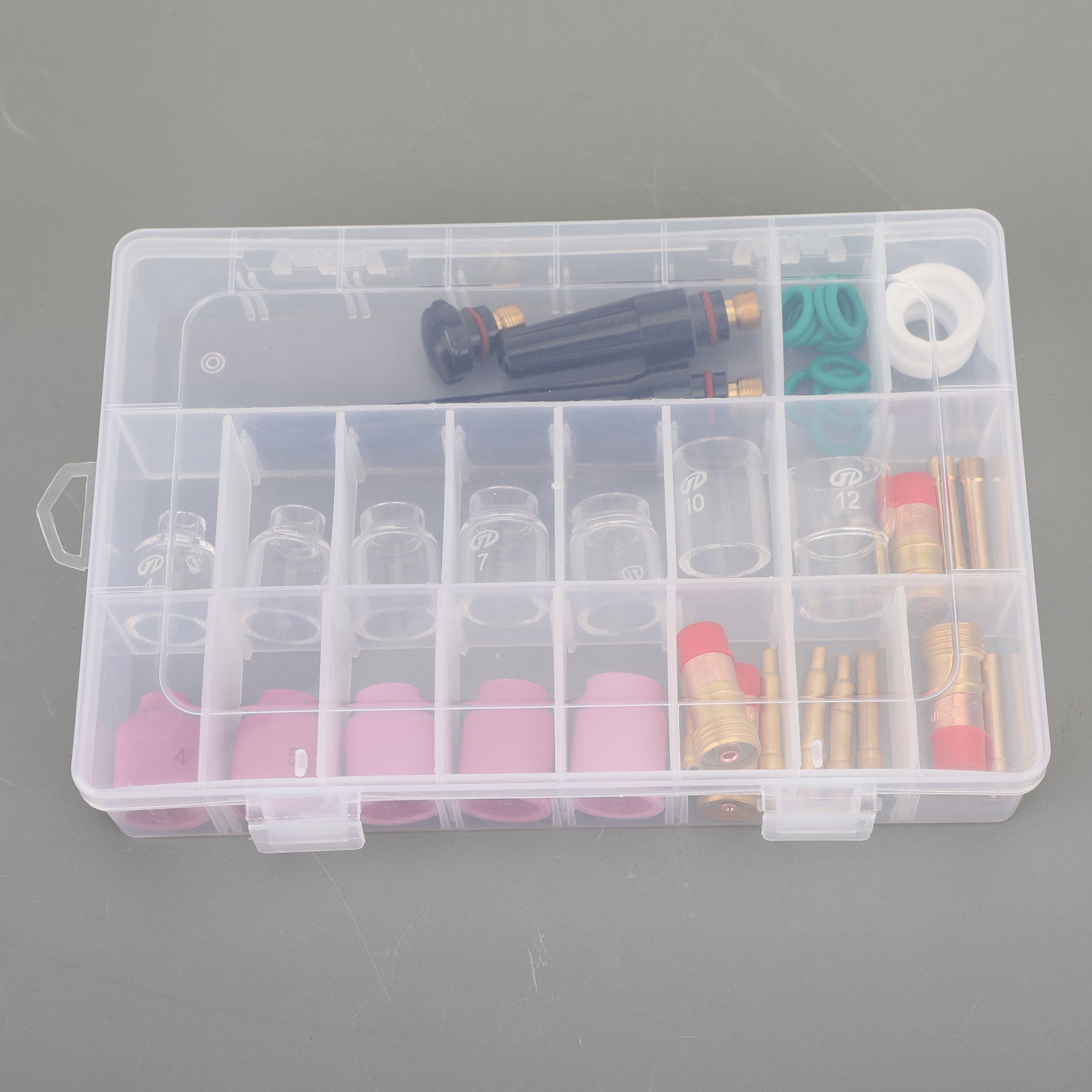 40Pcs TIG Welding Torch Stubby Gas Lens Glass Cup Kit For WP-17/18/26